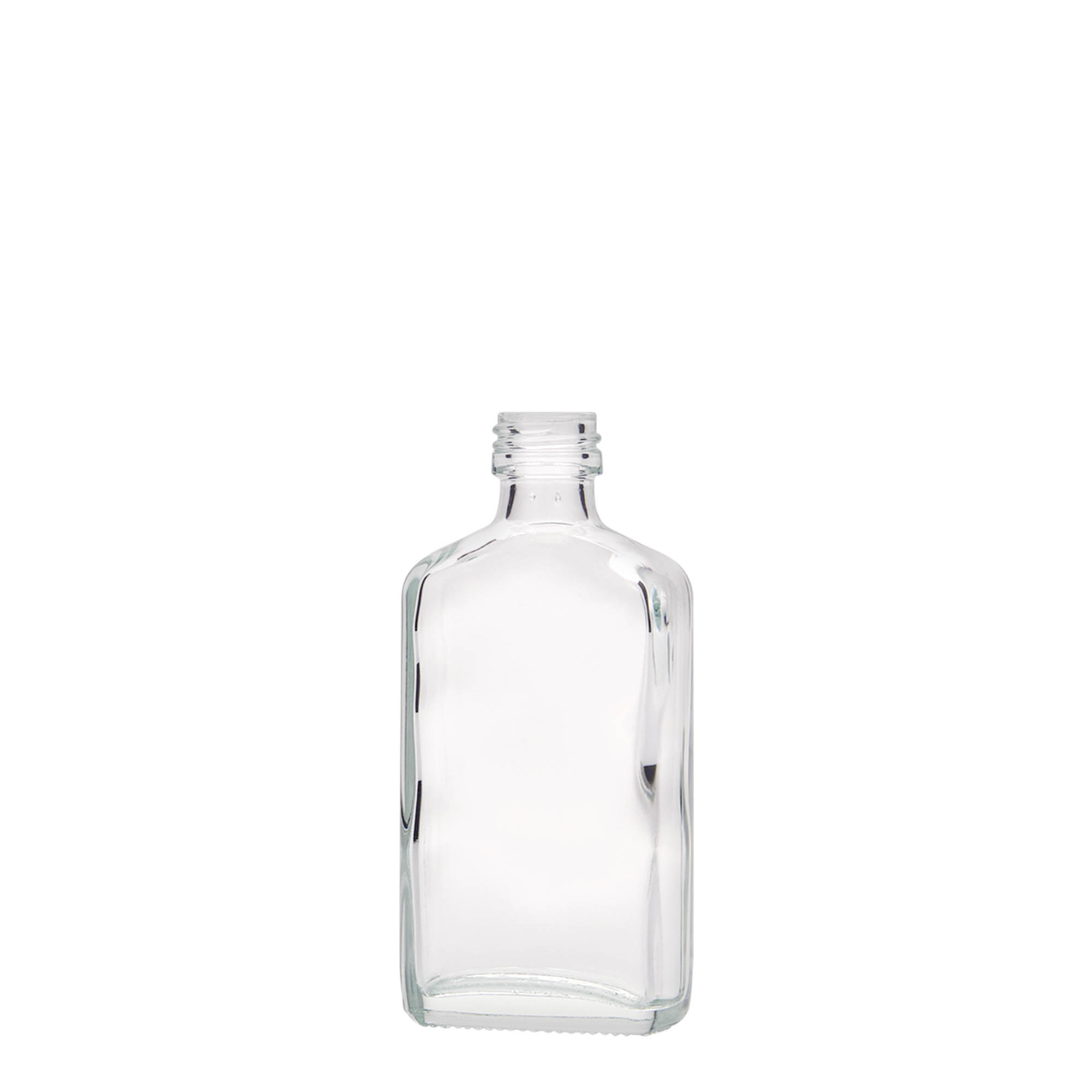 50 ml džepna bočica, pravougaona, staklo, otvor: PP 18
