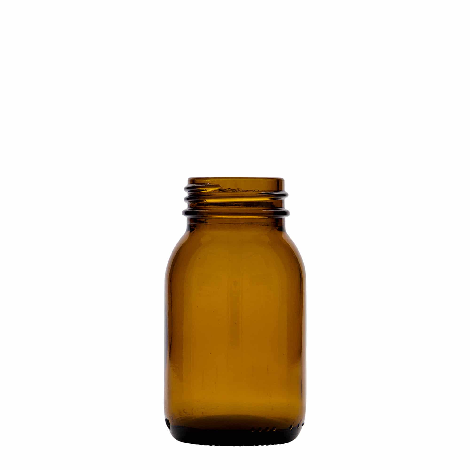 Staklenka sa širokim vratom 125 ml, smeđa, otvor: DIN 40