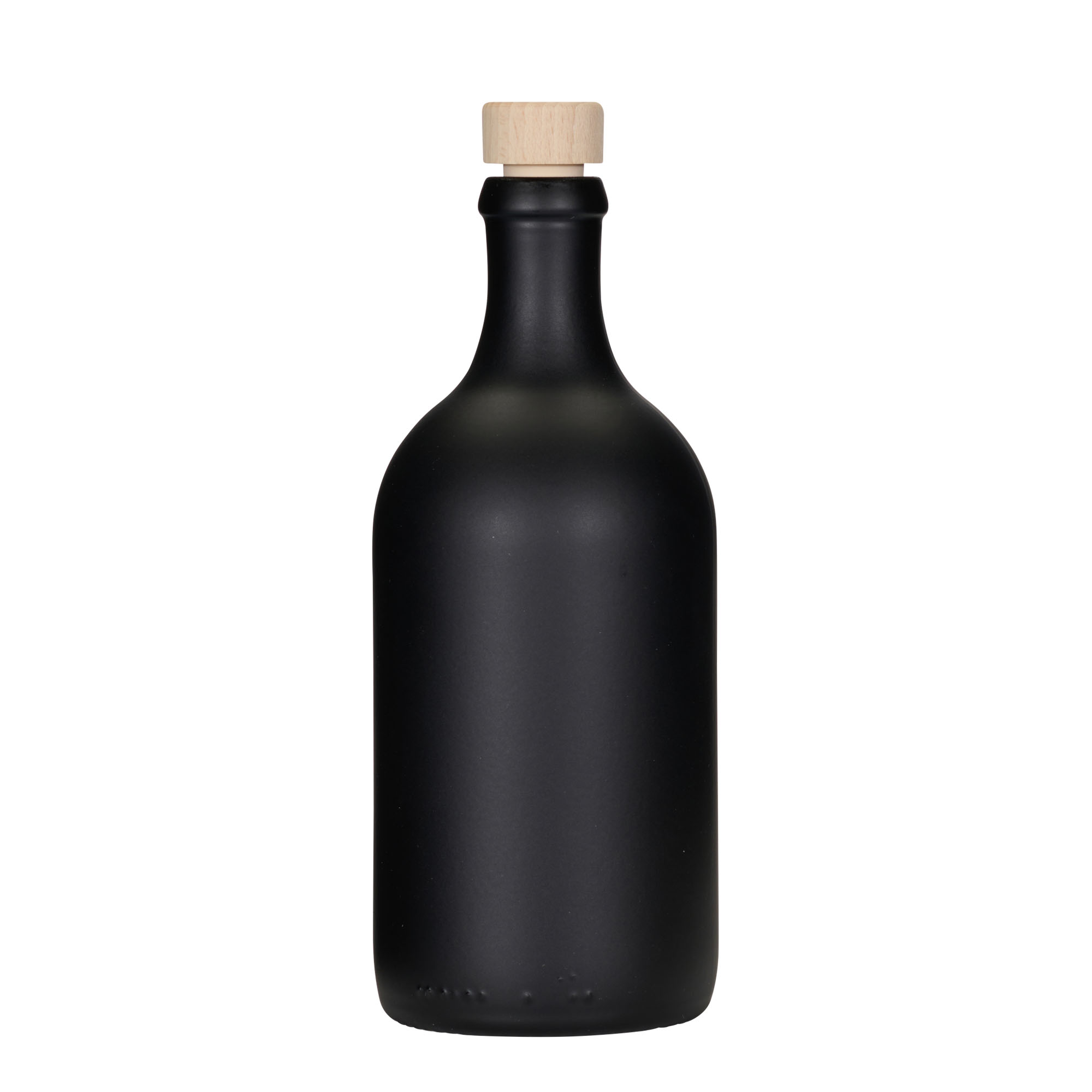 500 ml staklena boca 'Ginevra Leggera', crna, grlo: čep