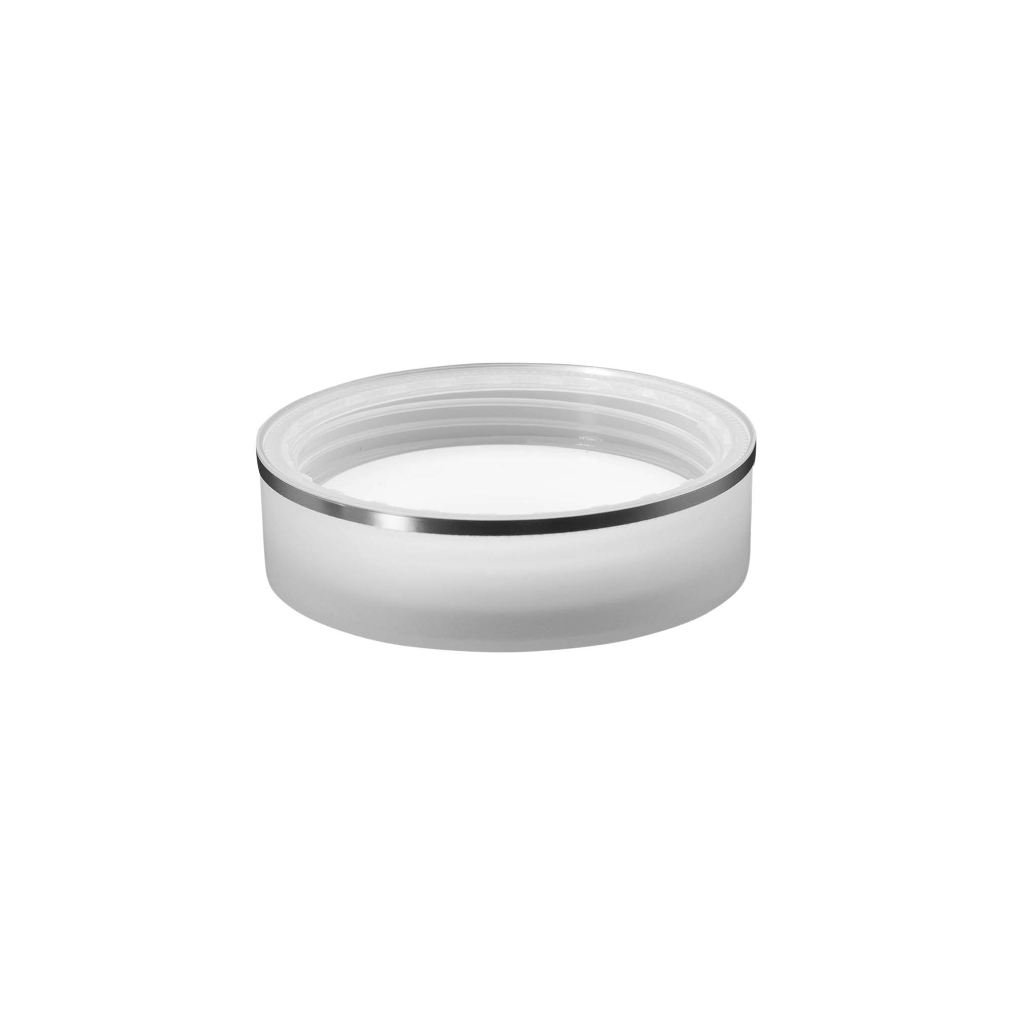 Navojni zatvarač 'Clear/Platin Edition', PP plastika, bijela, za otvor: 70/2P