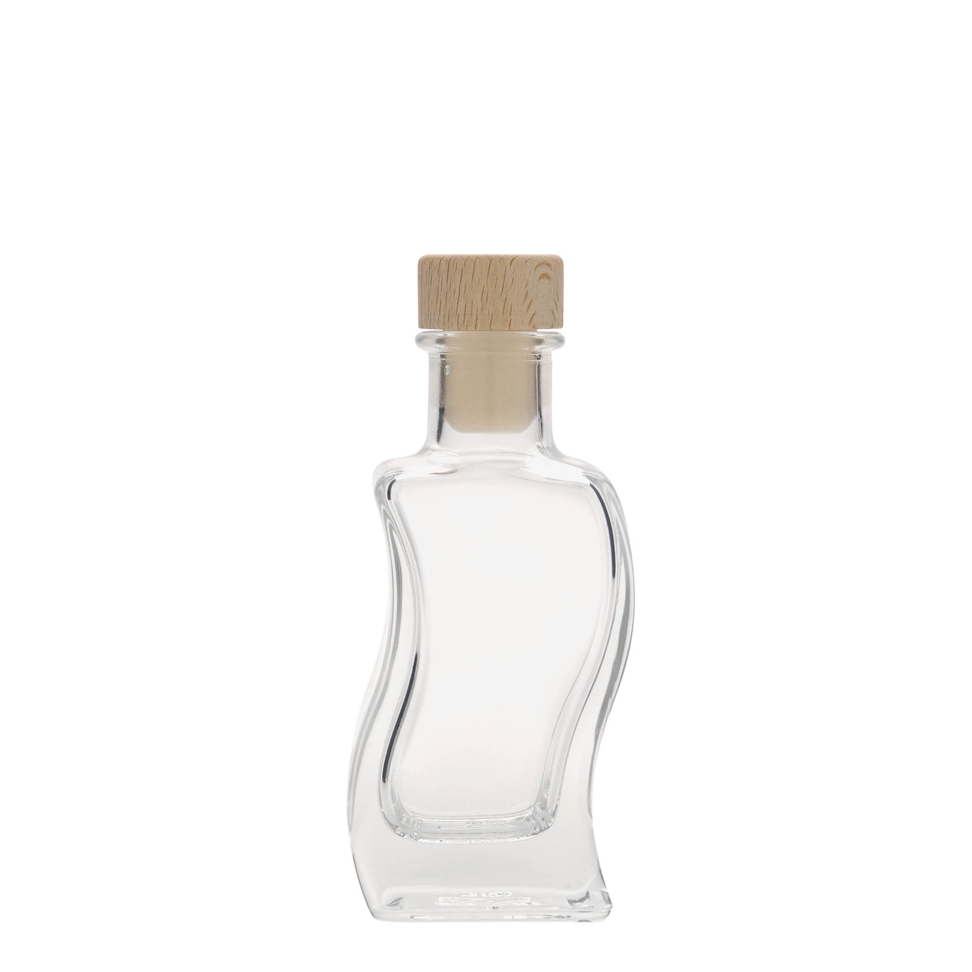 100 ml staklena boca 'Welle', četvrtasta, grlo: čep