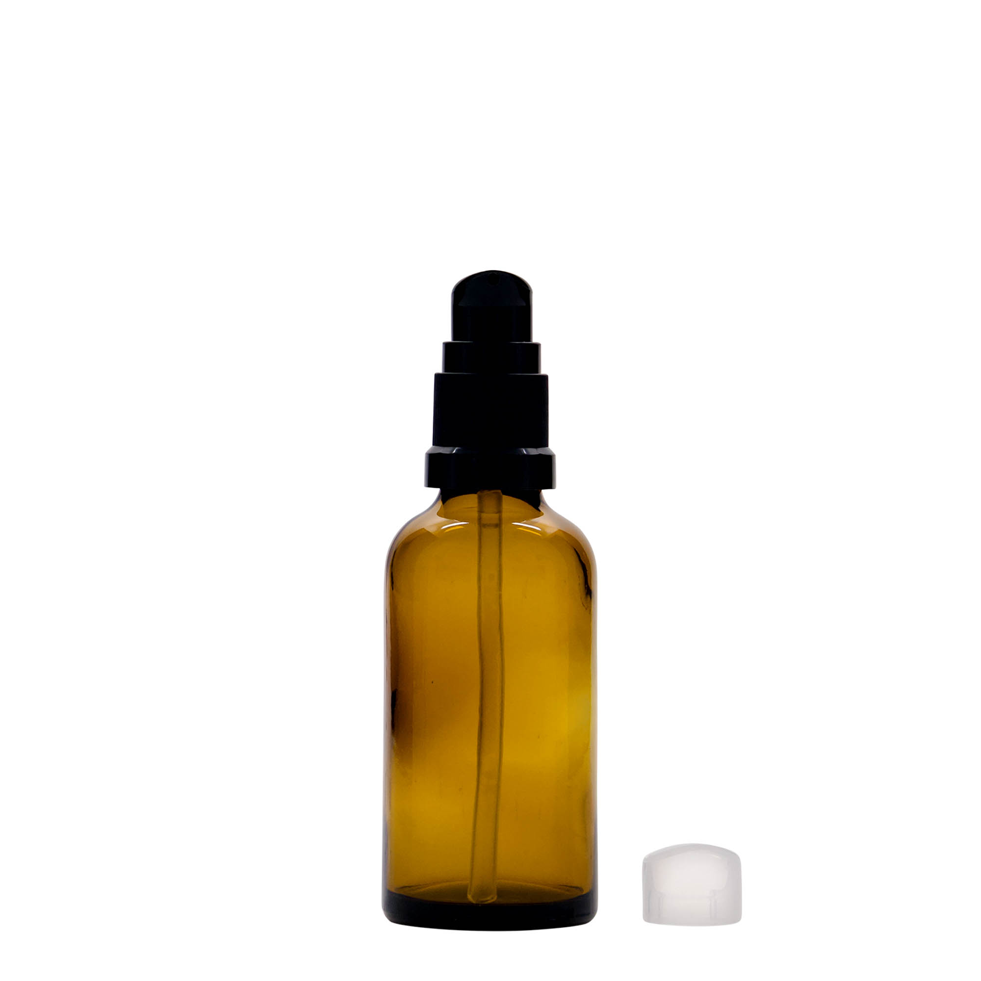 Medicinska flaša sa pumpicom za losion 50 ml, staklo, smeđa, otvor: DIN 18