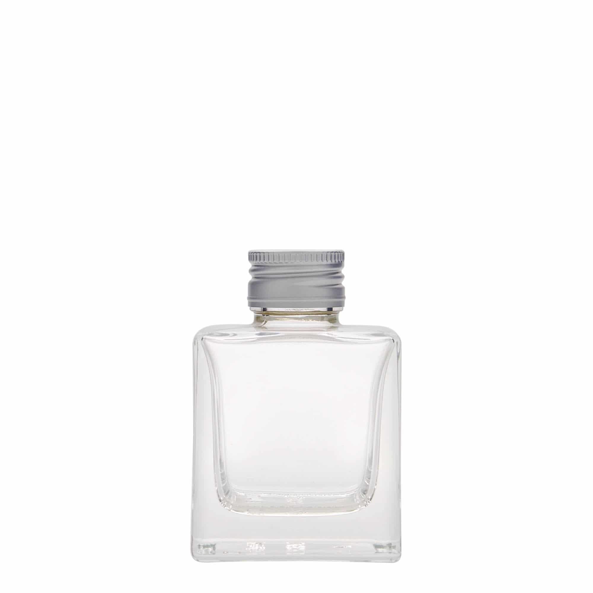 Staklena flaša 100 ml 'Cube', kvadratna, otvor: PP 28