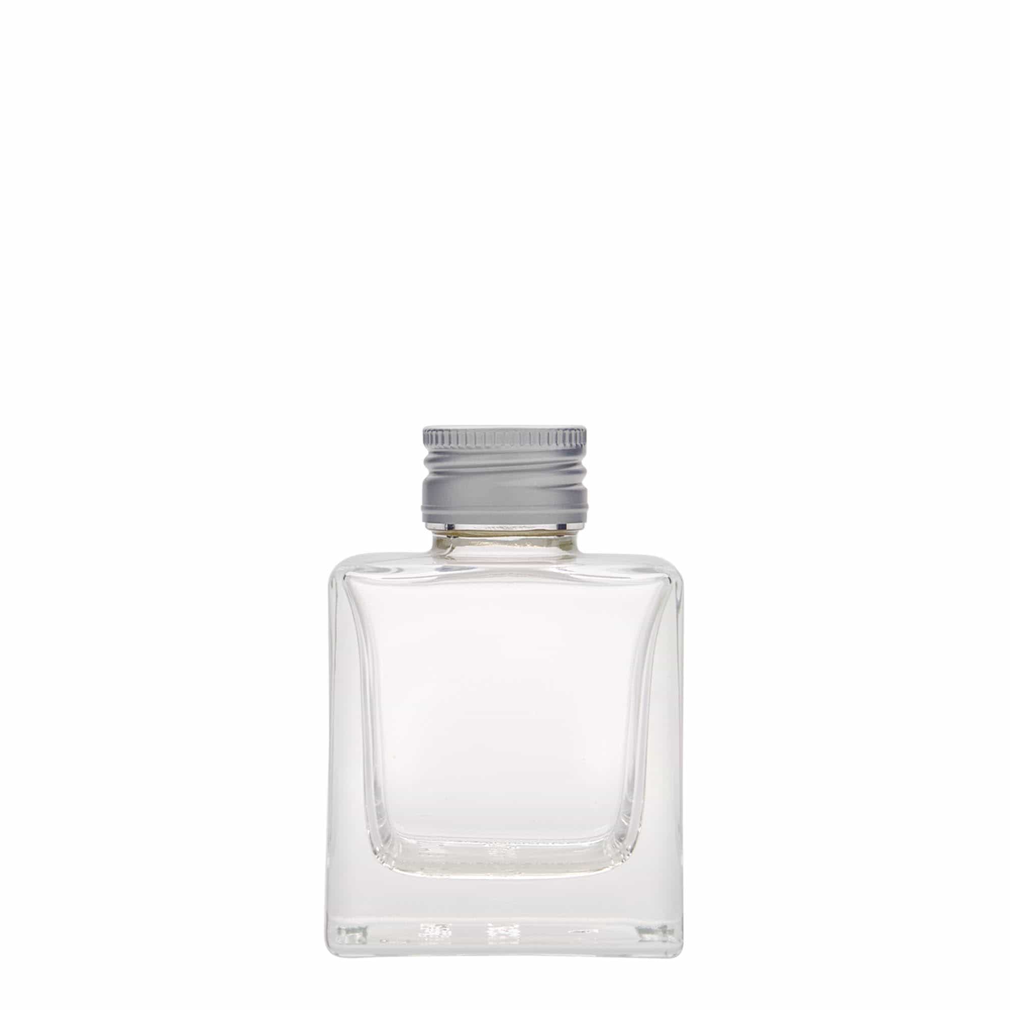 100 ml staklena boca „Cube“, kvadratna, grlo: PP 28
