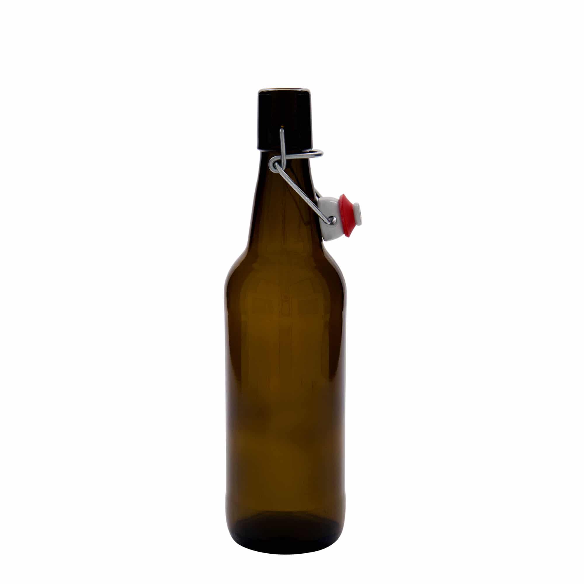 Flaša za pivo 500 ml, staklo, smeđa, otvor: Zatvarač sa žicom