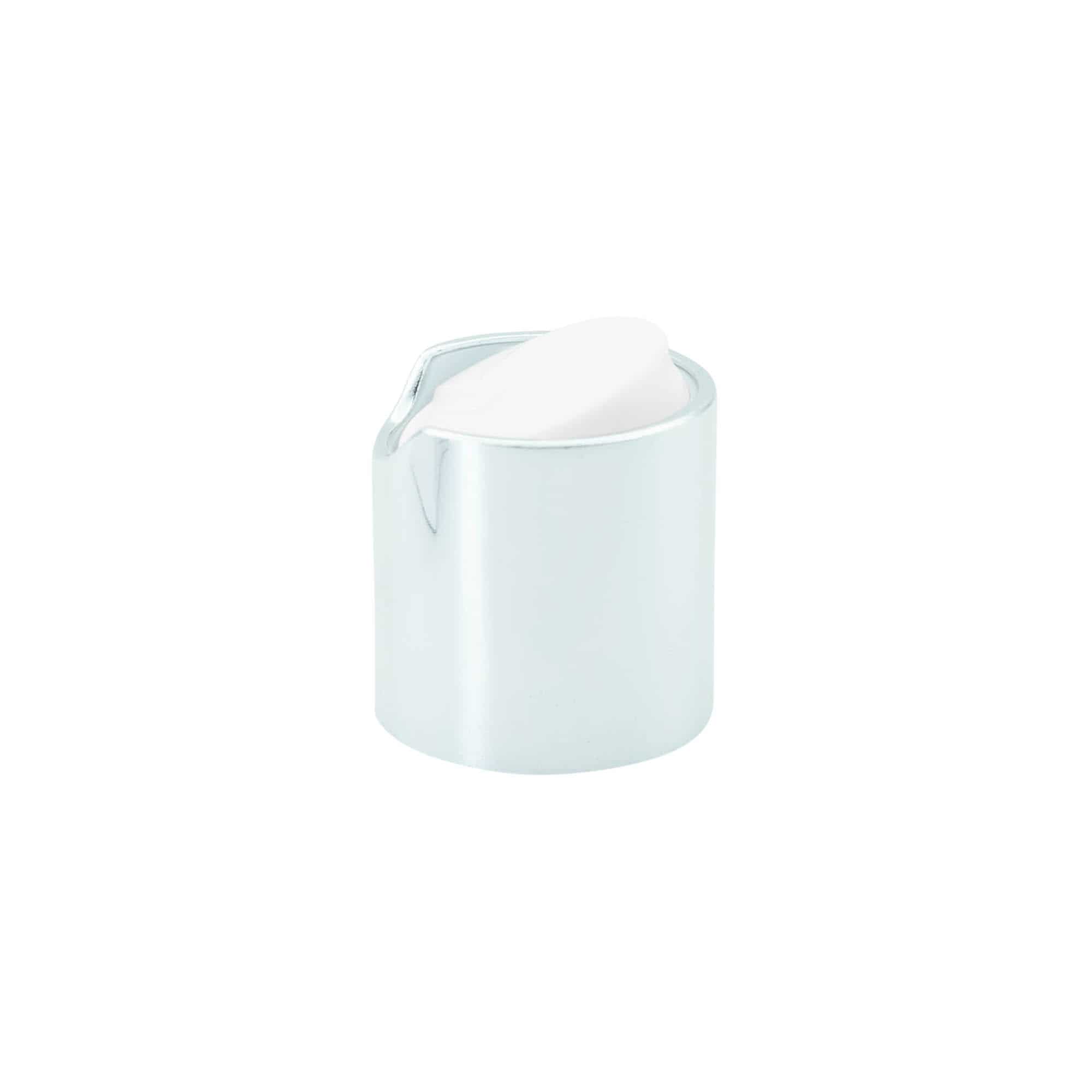 Navojni zatvarač Disc Top, PP plastika, srebrna, za otvor: 24/410