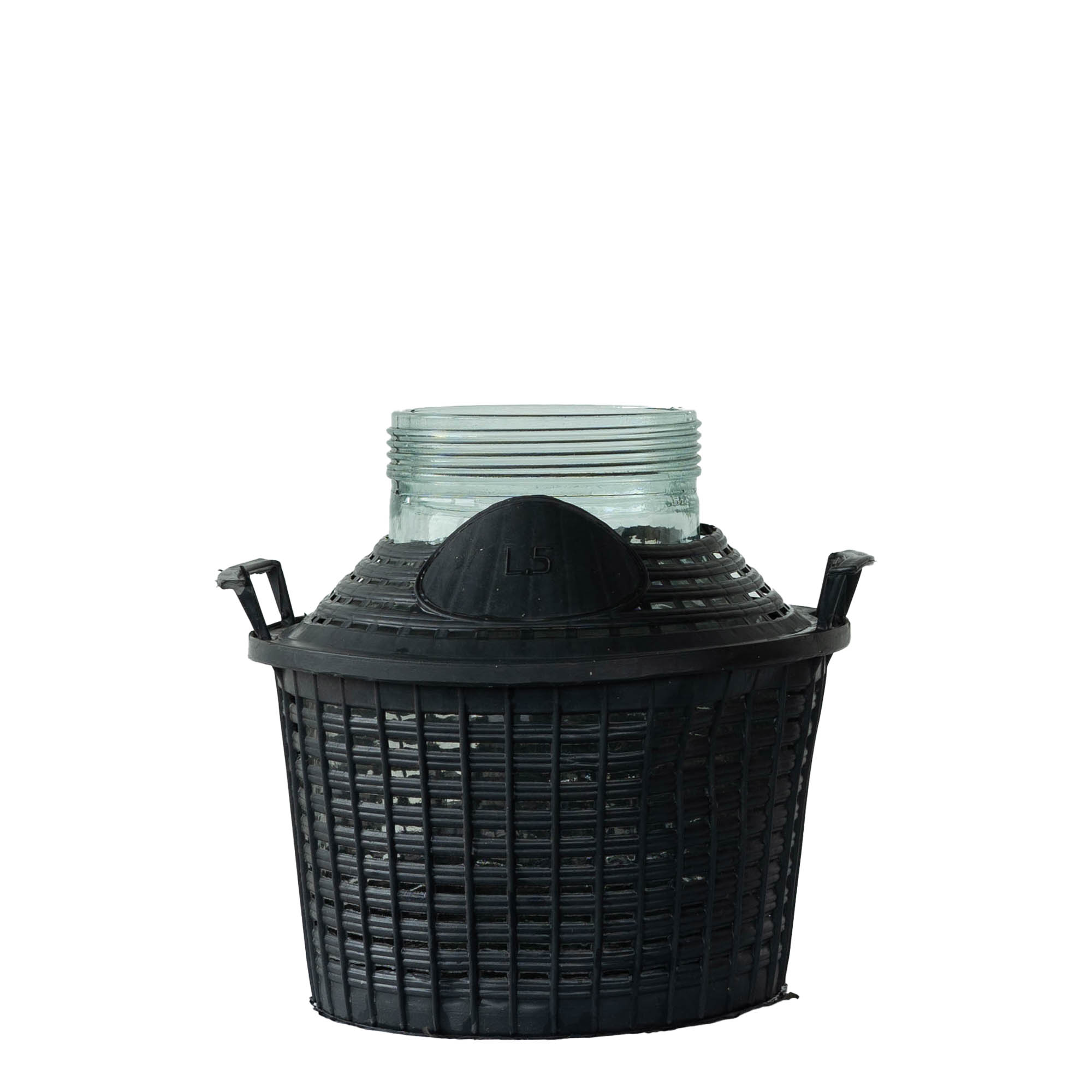 5 l balonska boca širokog grla, staklena, otvor: navojni zatvarač