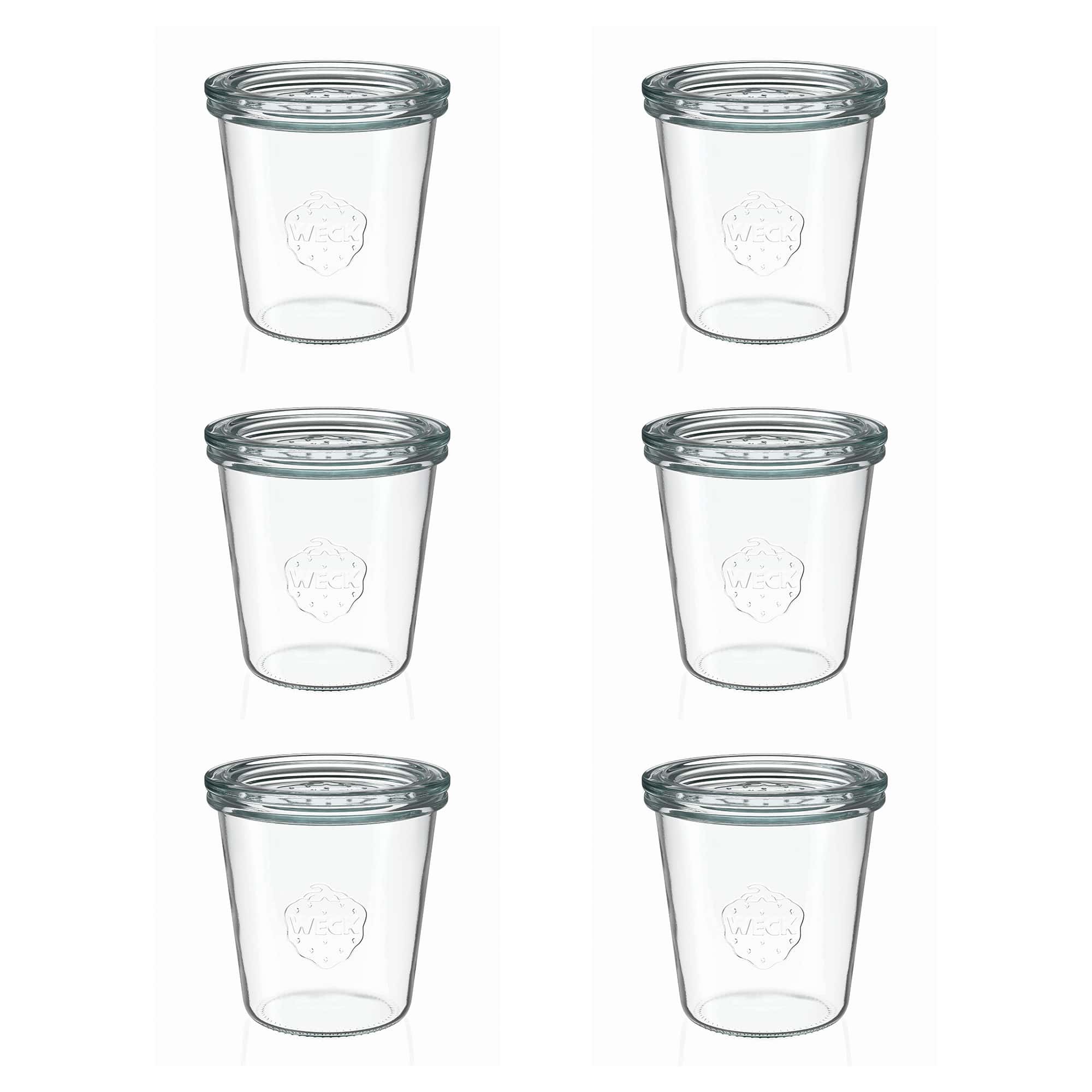 6x 290 ml WECK staklenka za preokretanje visoka sa staklenim poklopcem RR 80