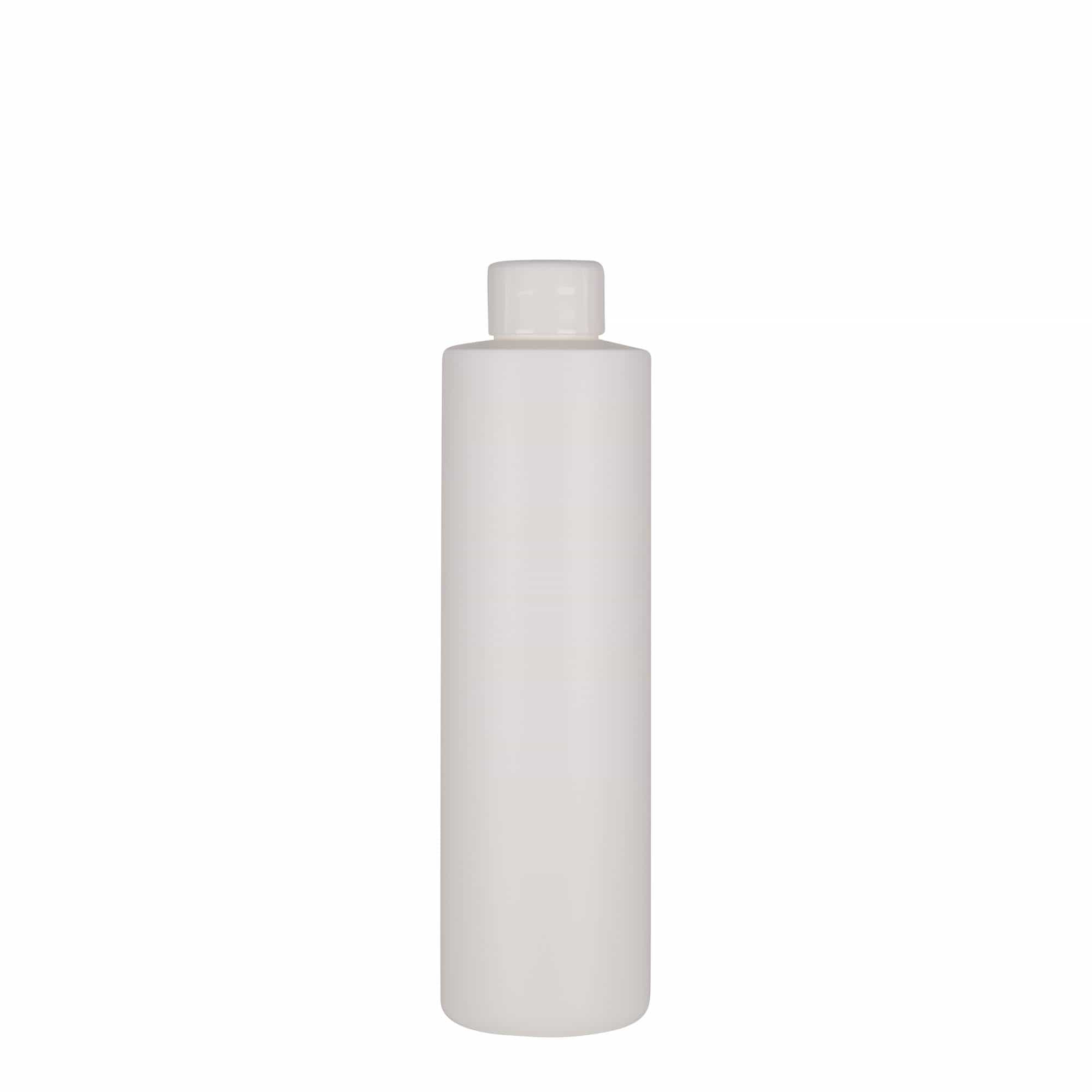 250 ml plastična boca 'Pipe', zeleni HDPE, bijela, grlo: 24/410