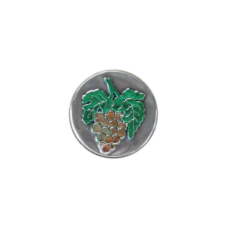 Kalajna etiketa 'Grozd', okrugla, metal, srebrna Kalajna etiketa 'Grozd', okrugla, metal, srebrna