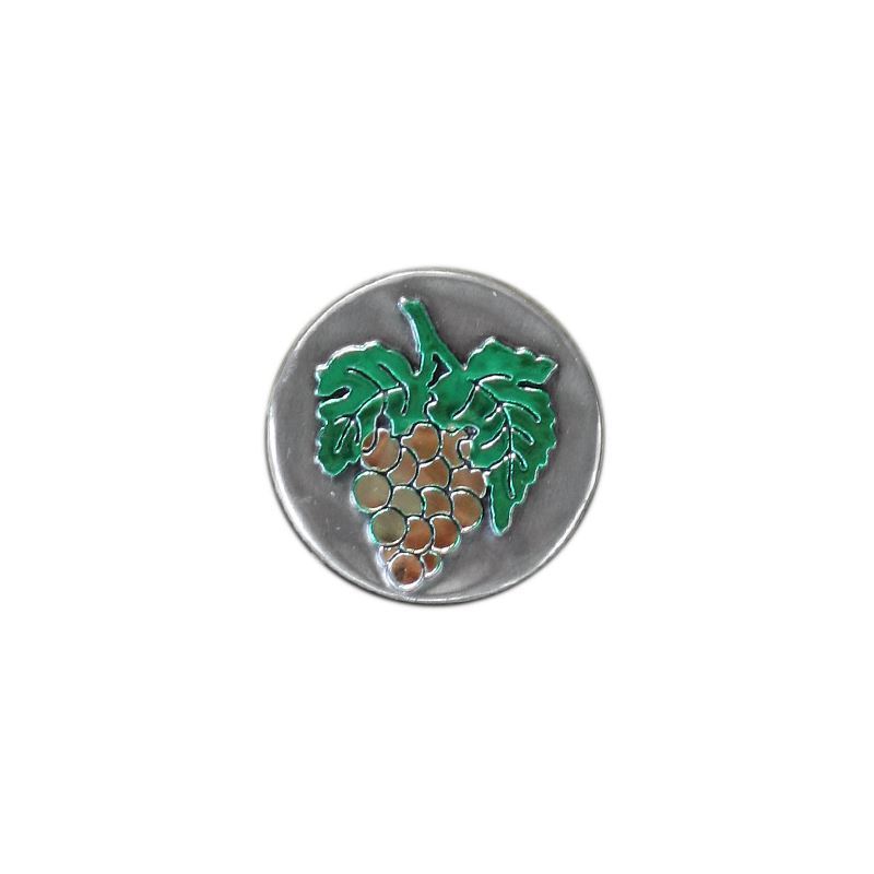 Kalajna etiketa 'Grozd', okrugla, metal, srebrna