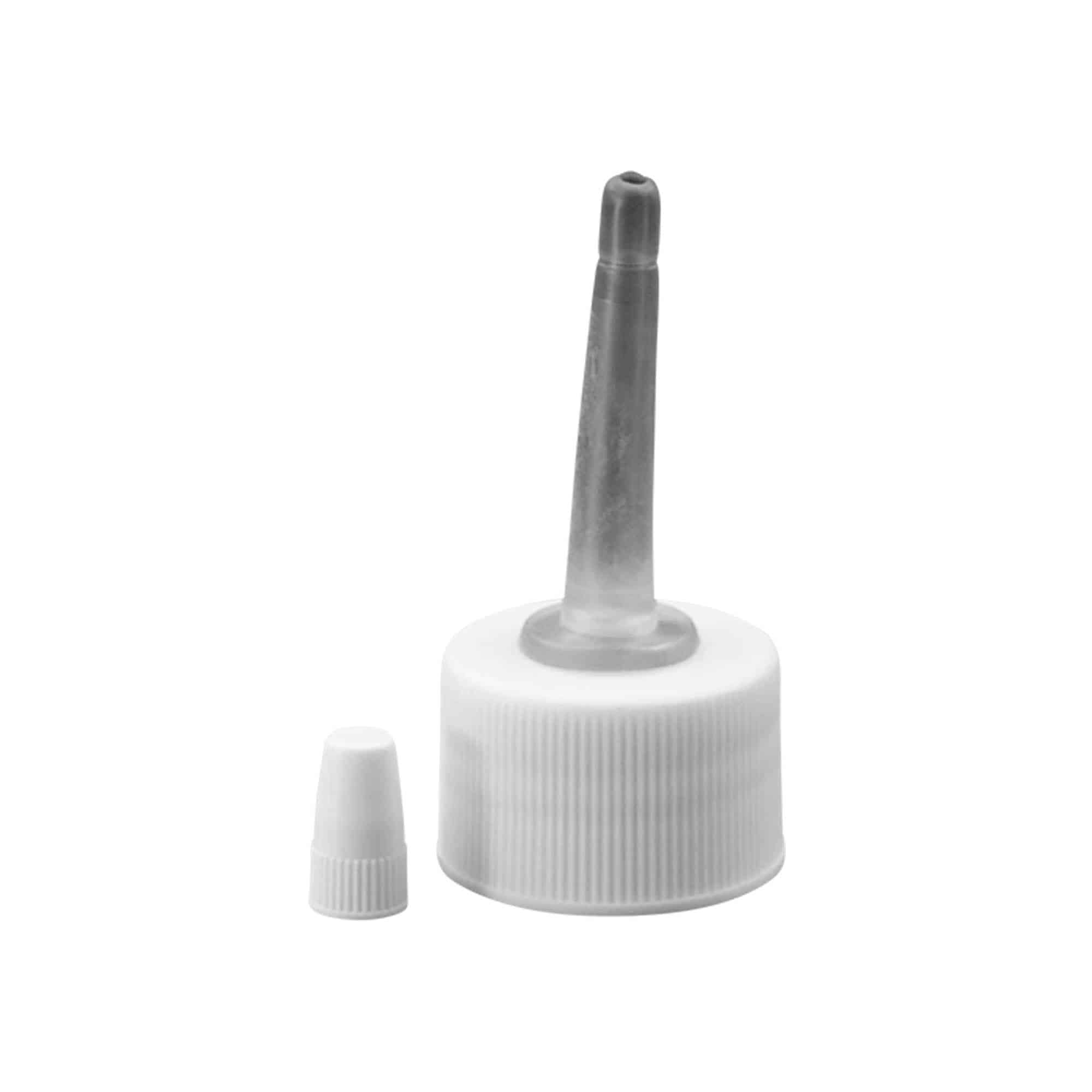 Navojni zatvarač sa aplikatorom, PP plastika, bijela, za otvor: 24/410
