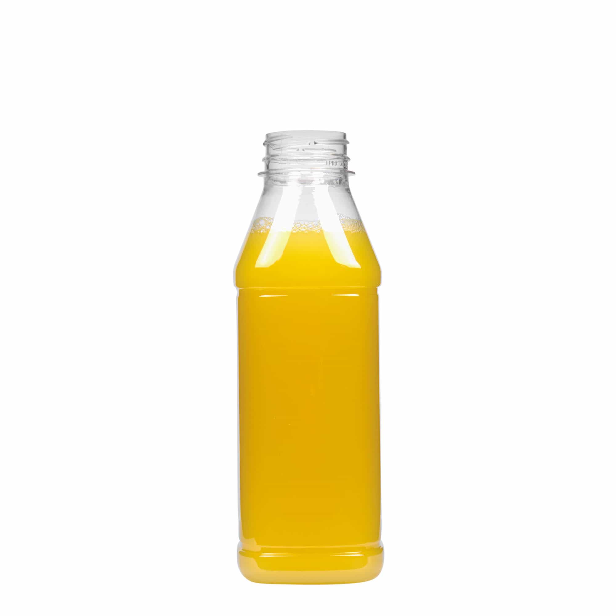 500 ml PET-boca „Milk and Juice Carré“, kvadratna, plastika, grlo: 38 mm