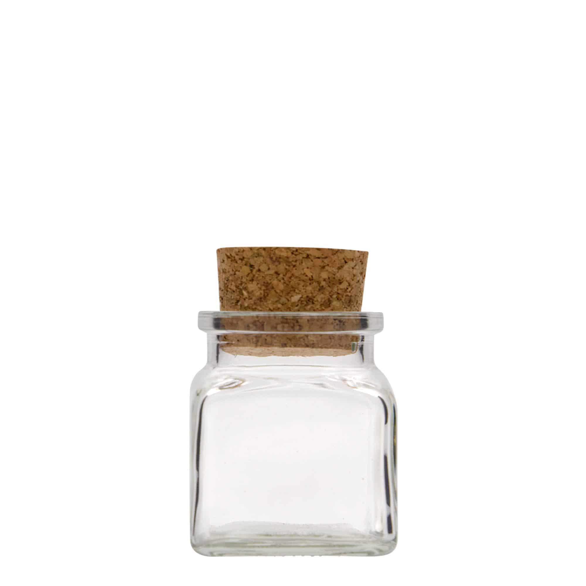 Staklenka sa plutom 120 ml, kvadratna, otvor: Pluto