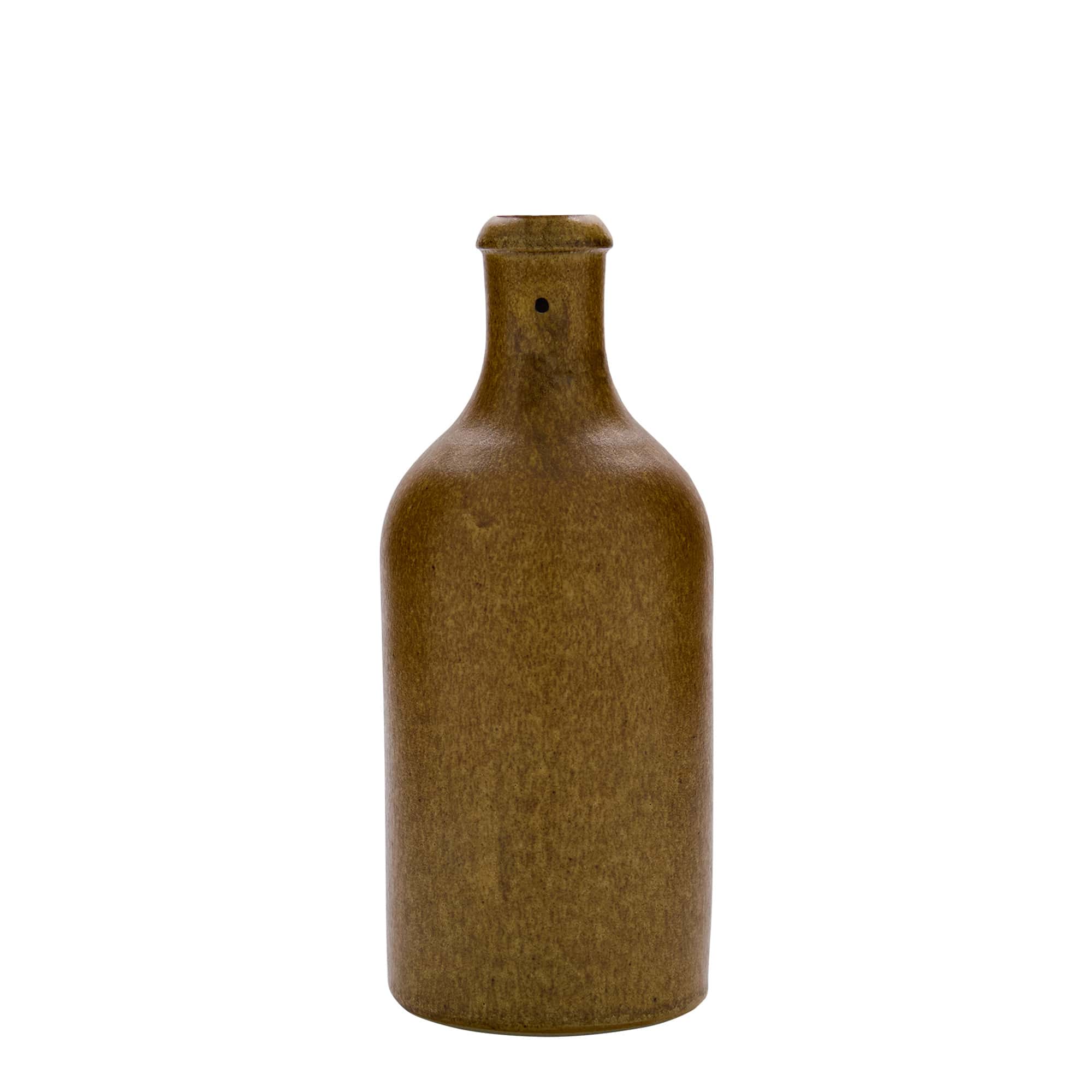 500 ml vrč za glinu, kamenina, smeđe-kristalni, otvor: zatvarač s kopčom