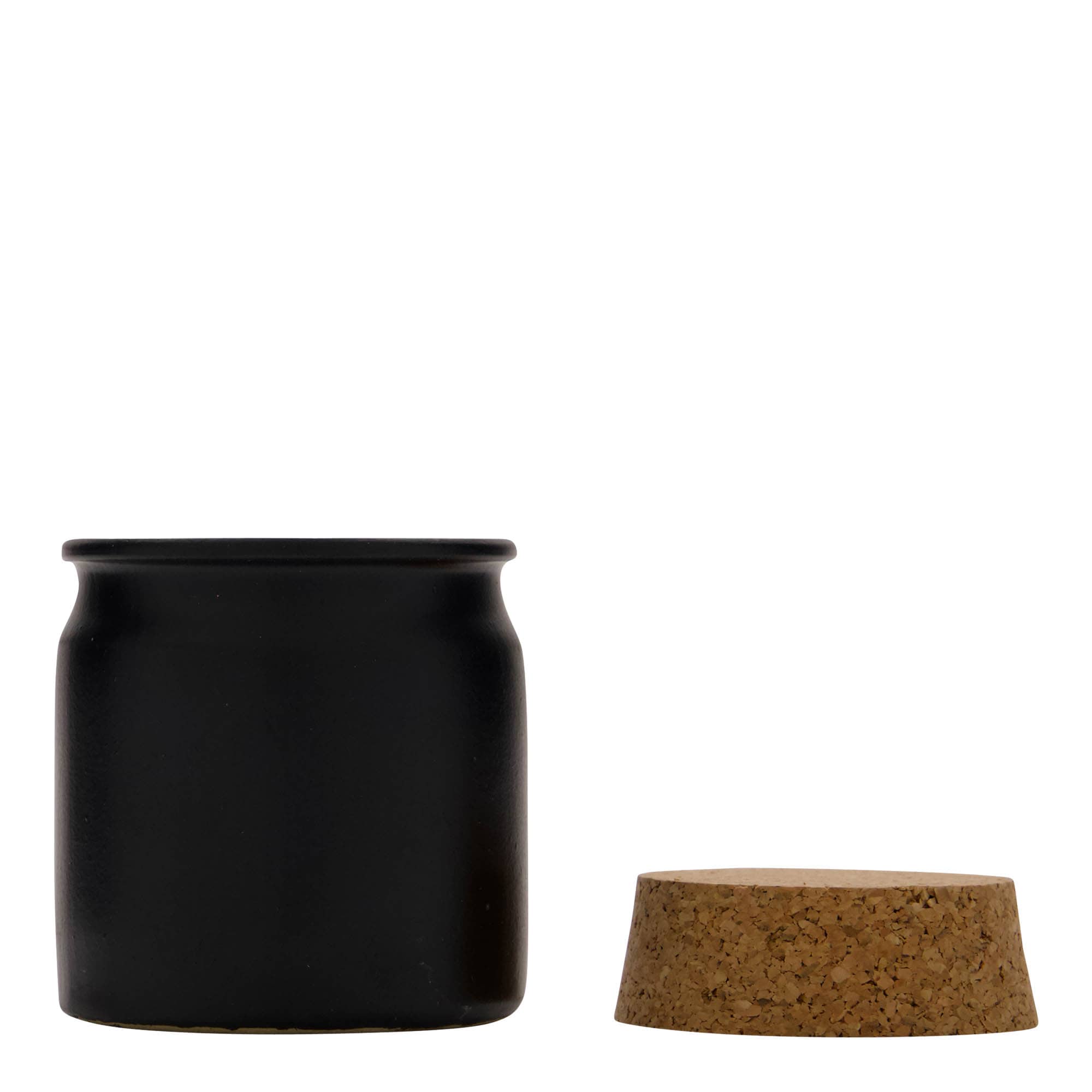 160 ml lonac od kamene keramike, keramika, crna, otvor: pluta