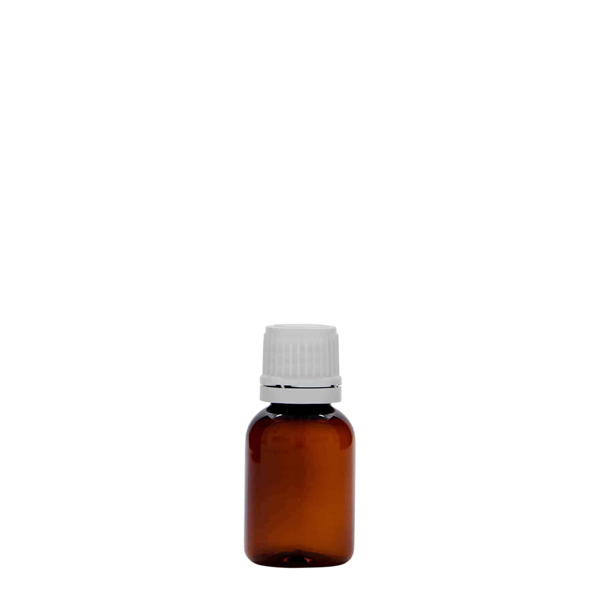PET medicinska flaša 20 ml 'Easy Living', smeđa, plastika, otvor: DIN 18