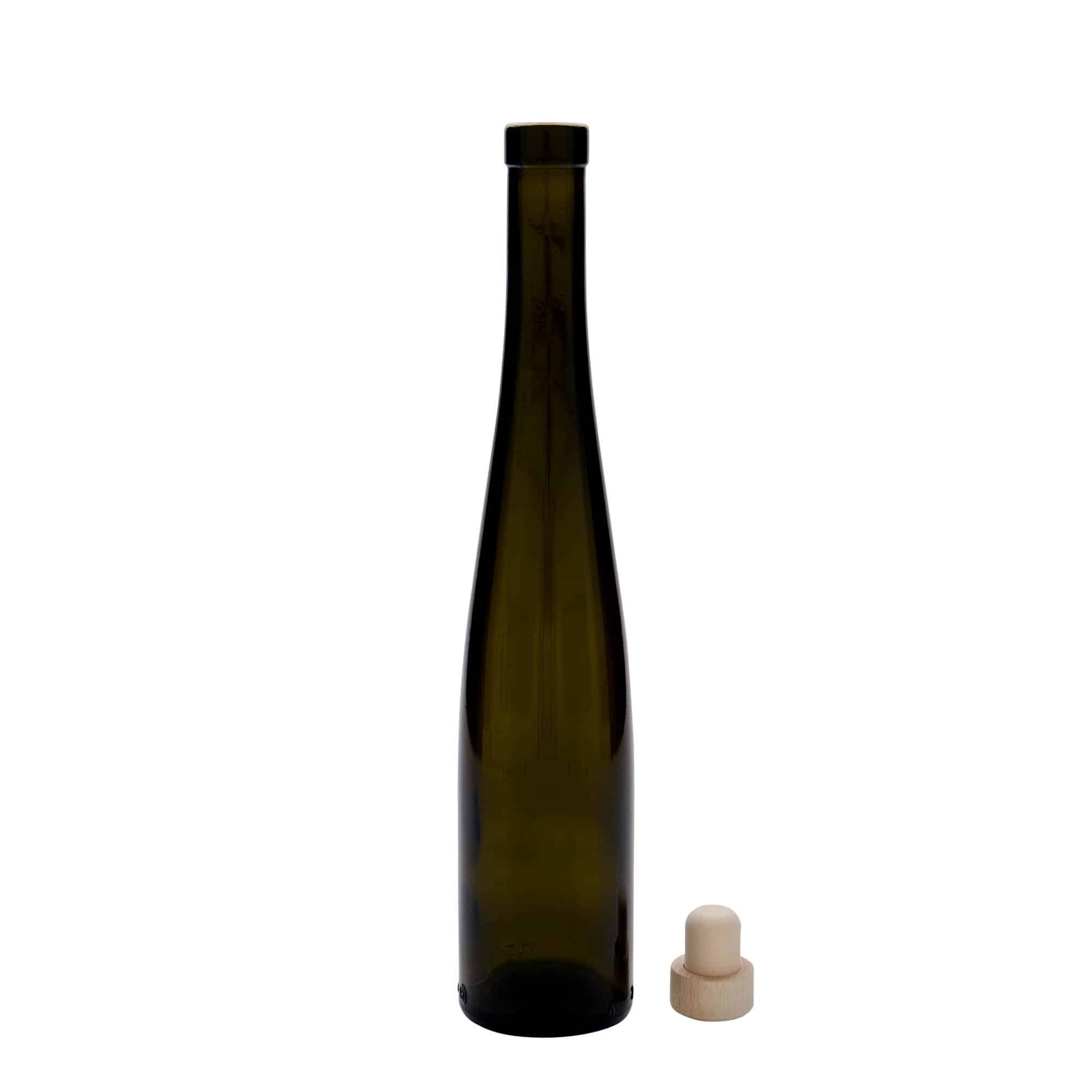 Staklena flaša 375 ml 'Weinschlegel', antikno zelena, otvor: Pluto