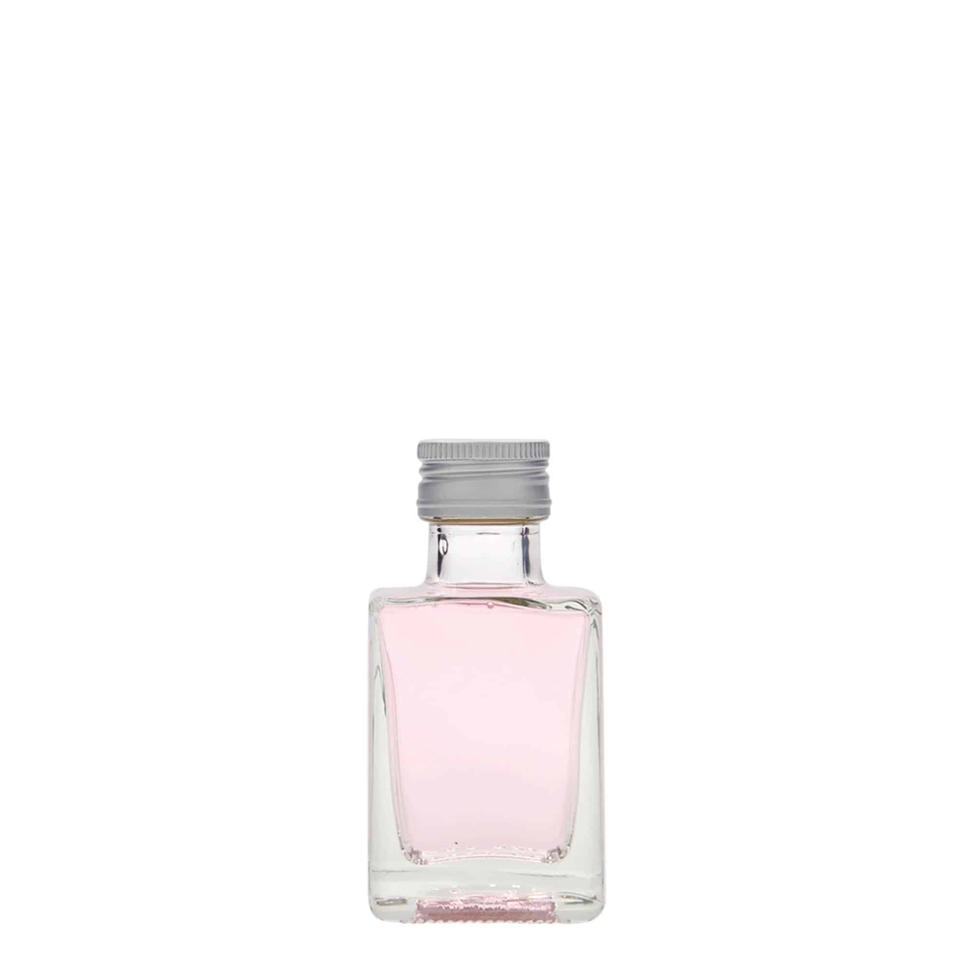 Staklena flaša 50 ml 'Cube', kvadratna, otvor: PP 24