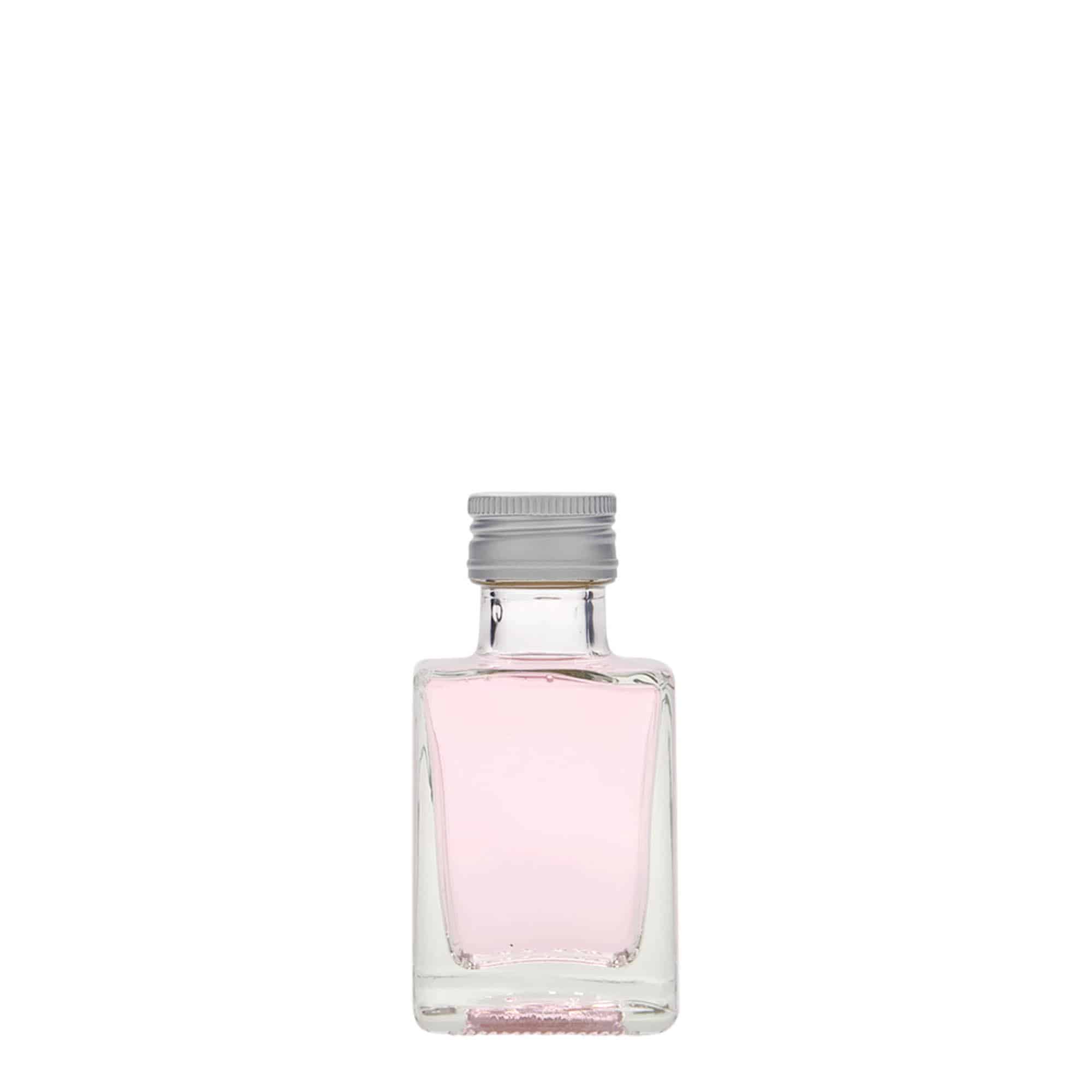 50 ml staklena boca „Cube“, kvadratna, grlo: PP 24