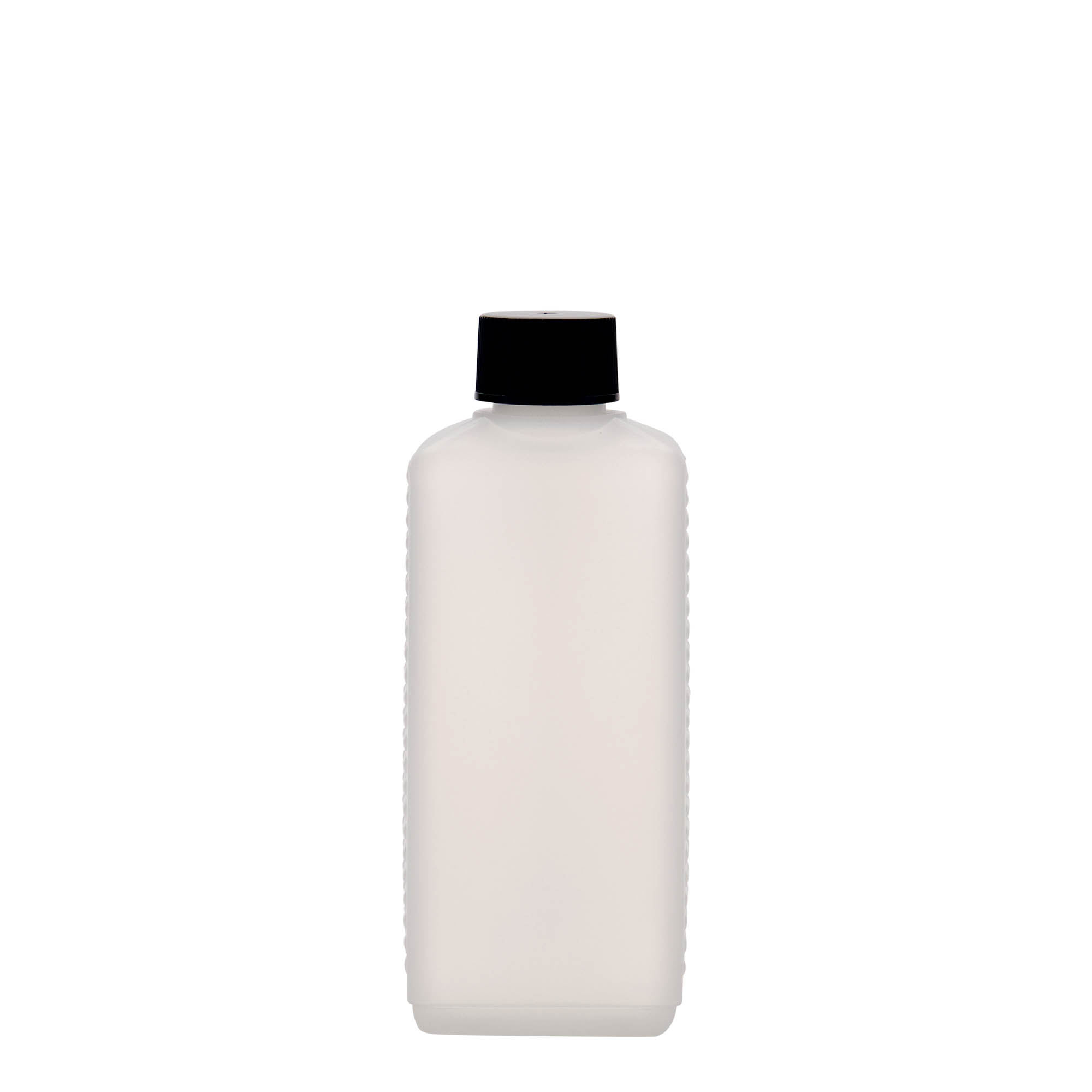 Kanister flaša 250 ml, kvadratna, HDPE plastika, prirodna, otvor: DIN 25 EPE