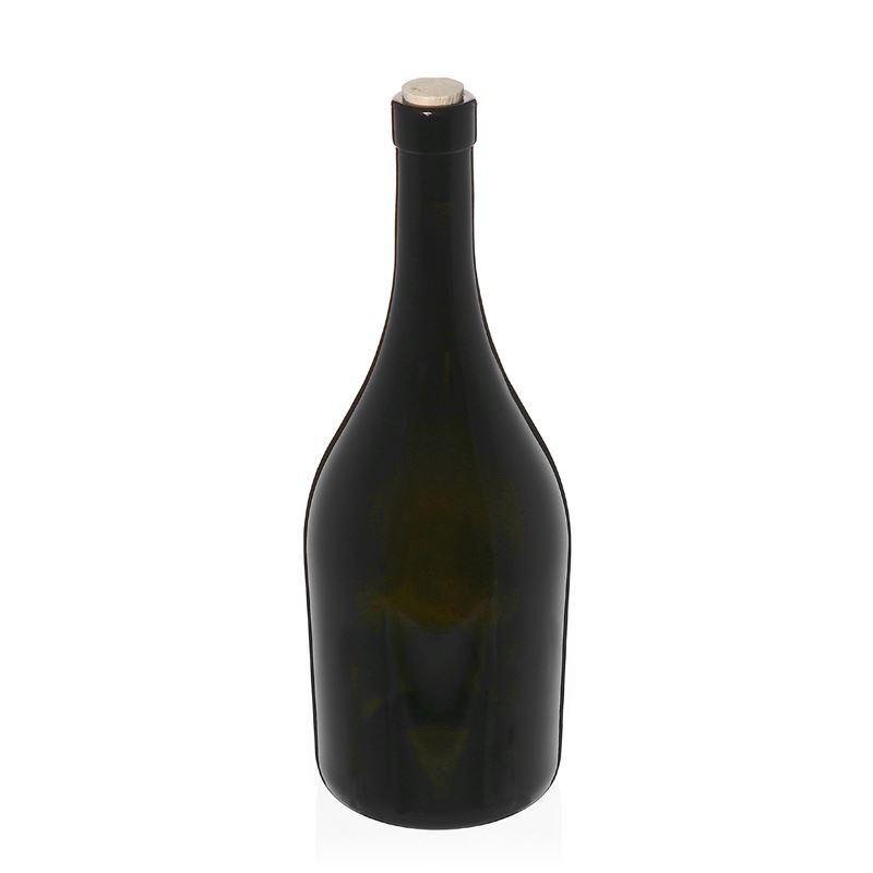 Flaša za vino 750 ml 'Exclusive', antikno zelena, otvor: Pluto