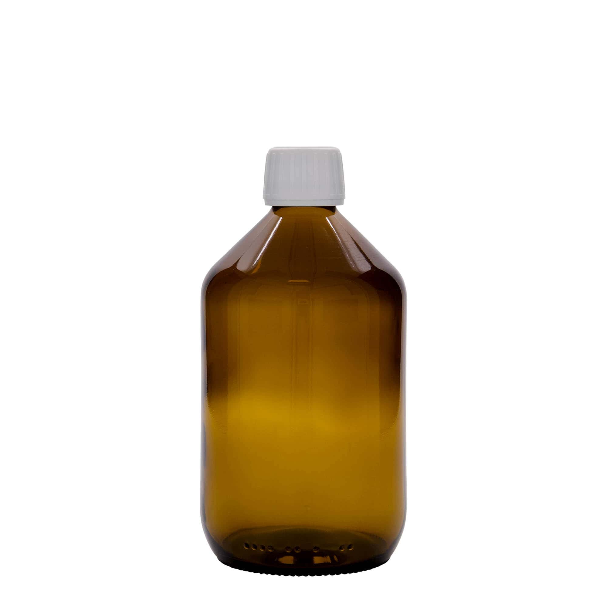 500 ml medicinska boca, smeđa, staklo, grlo: PP 28 500 ml medicinska boca, smeđa, staklo, grlo: PP 28