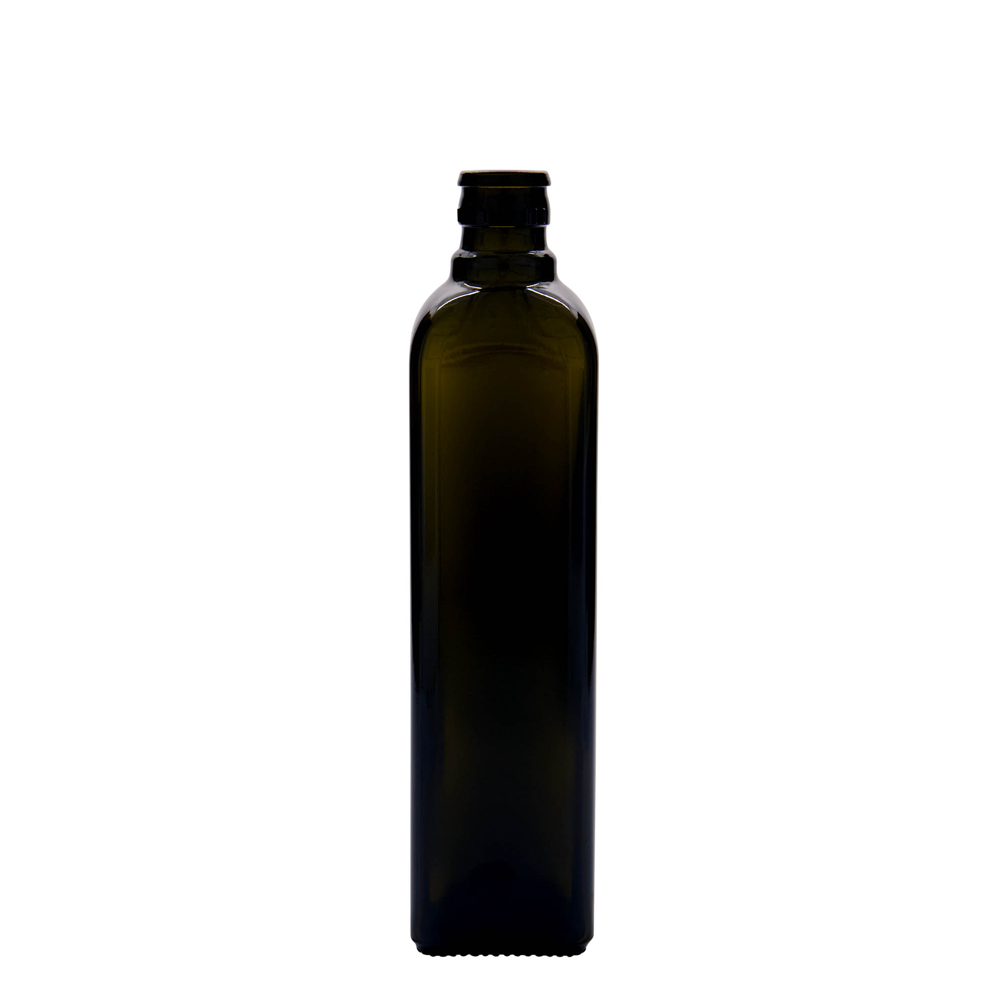 500 ml boca za ocat/ulje „Quadra“, staklo, kvadratna, antikno zelena, grlo: DOP