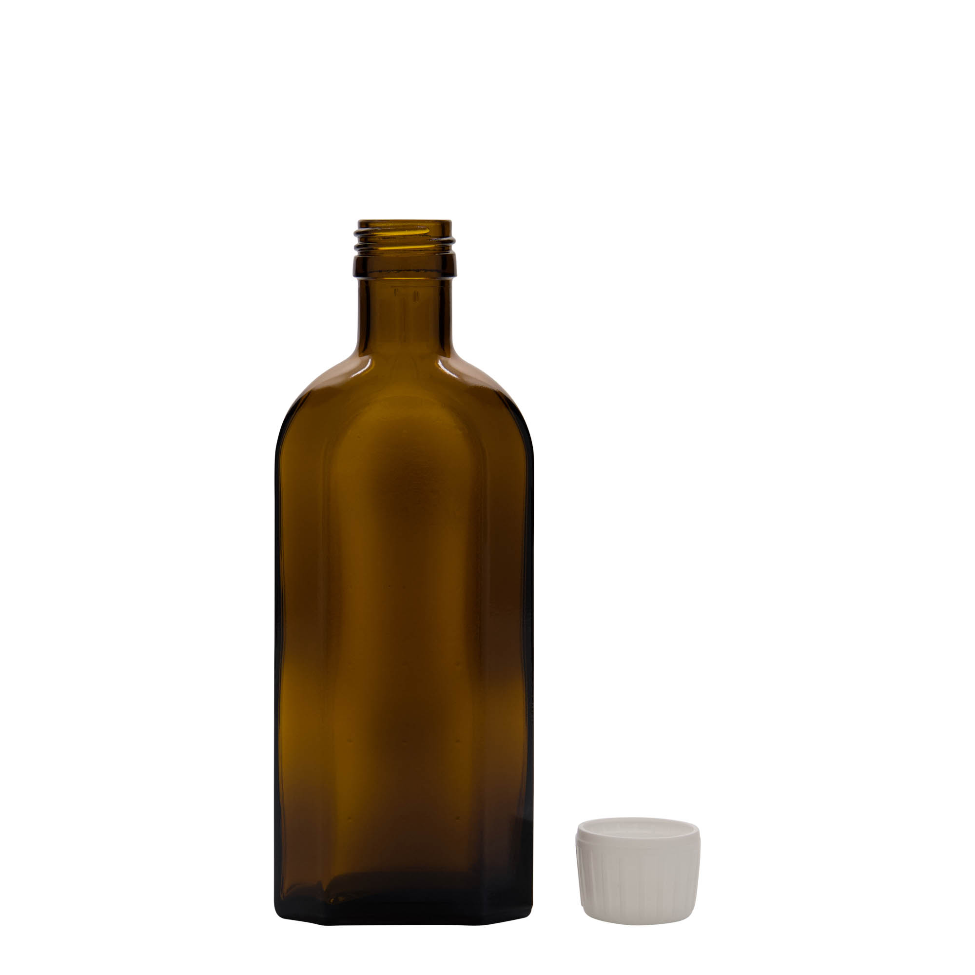 250 ml medicinska boca Meplat, ovalna, staklena, smeđa, grlo: PP 28 250 ml medicinska boca Meplat, ovalna, staklena, smeđa, grlo: PP 28