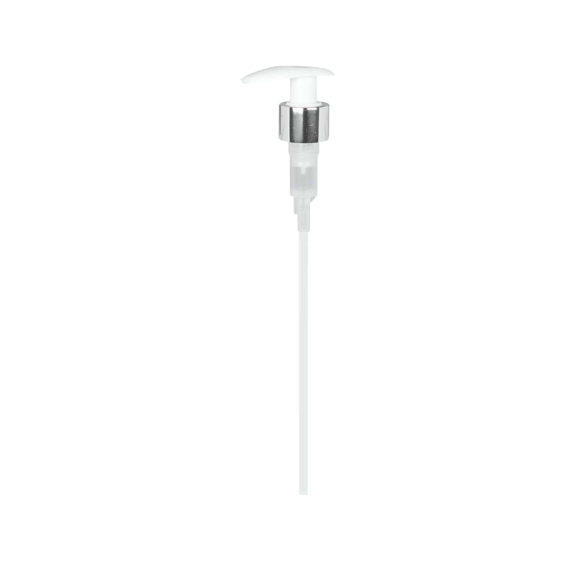 Zatvarač sa navojem, dozirna pumpa, PP plastika, bijela, za grlo: 24/410 Zatvarač sa navojem, dozirna pumpa, PP plastika, bijela, za grlo: 24/410