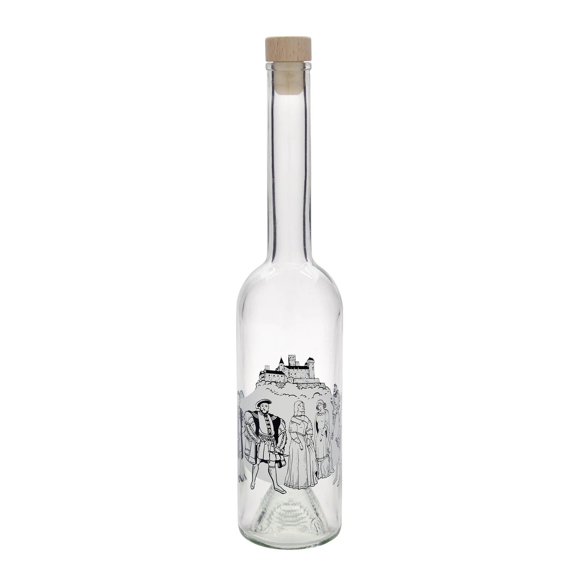 500 ml staklena boca 'Opera', motiv: Srednji vijek, otvor: čep