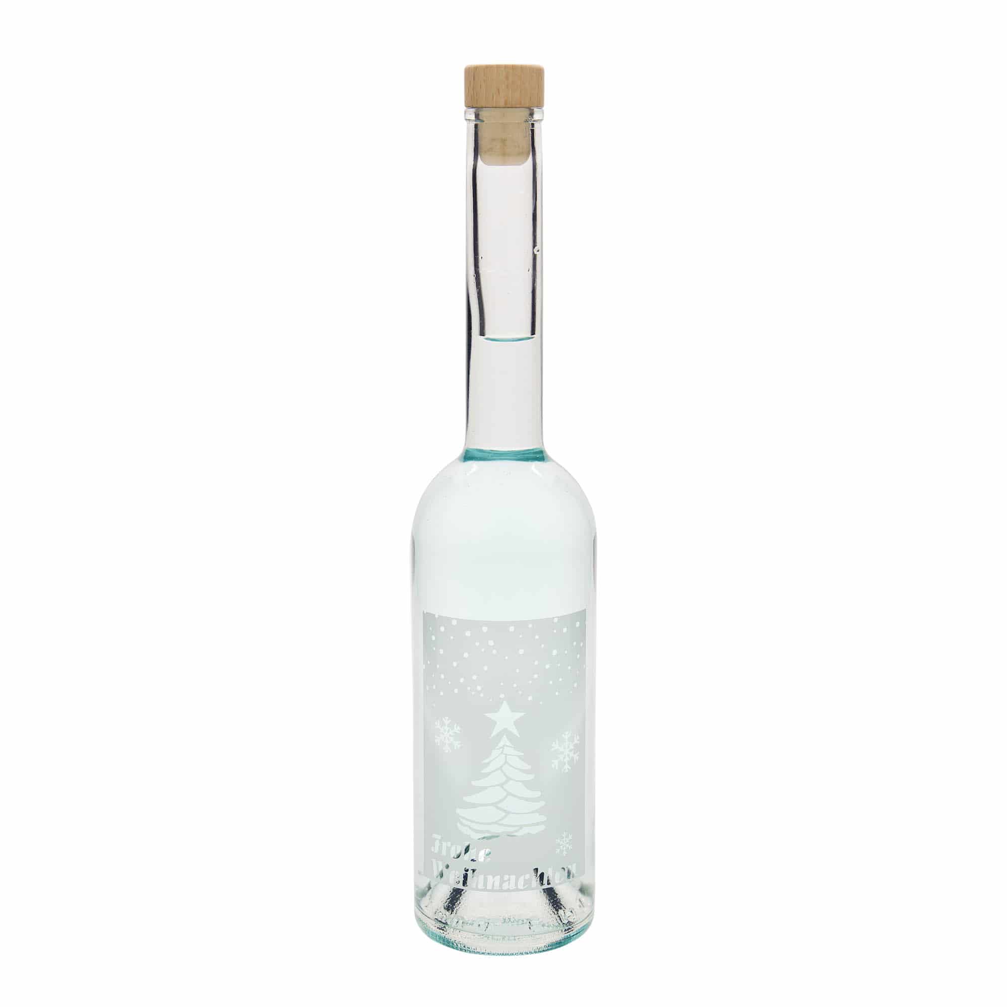 500 ml staklena boca 'Opera', motiv: Bijeli Božić, otvor: plutani čep