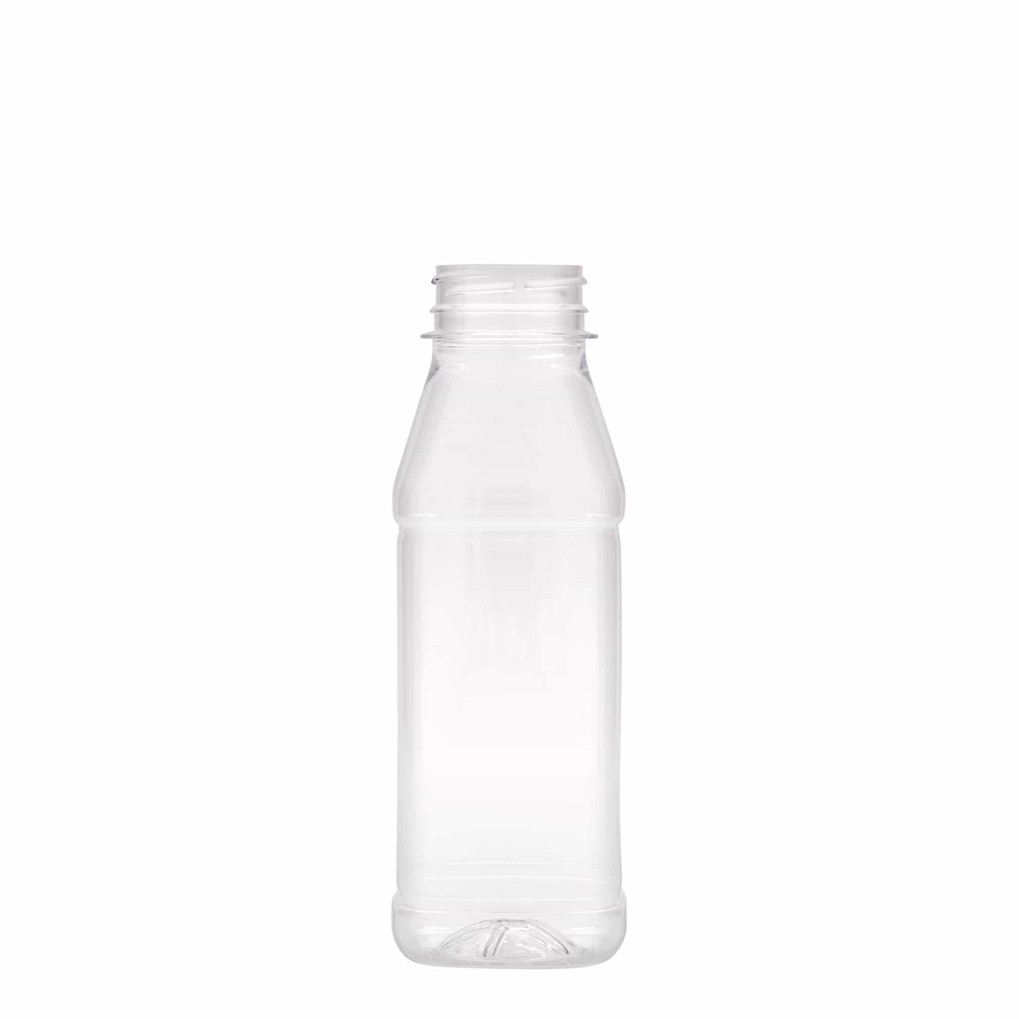 330 ml PET boca „Milk and Juice Carré“, kvadratna, plastika, grlo: 38 mm