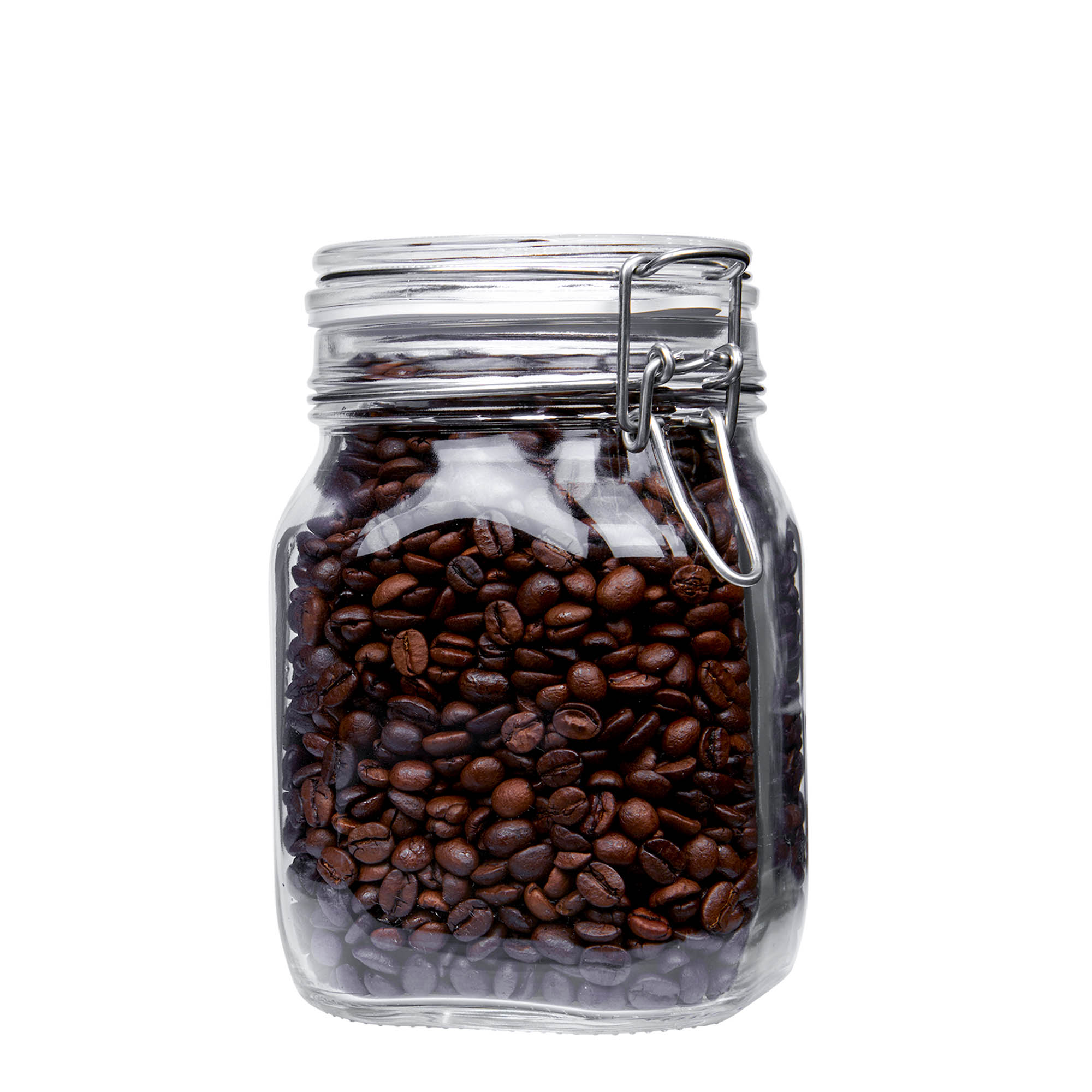 1.000 ml staklena tegla sa žičanim zatvaračem 'Fido', kvadratna, otvor: žičani zatvarač