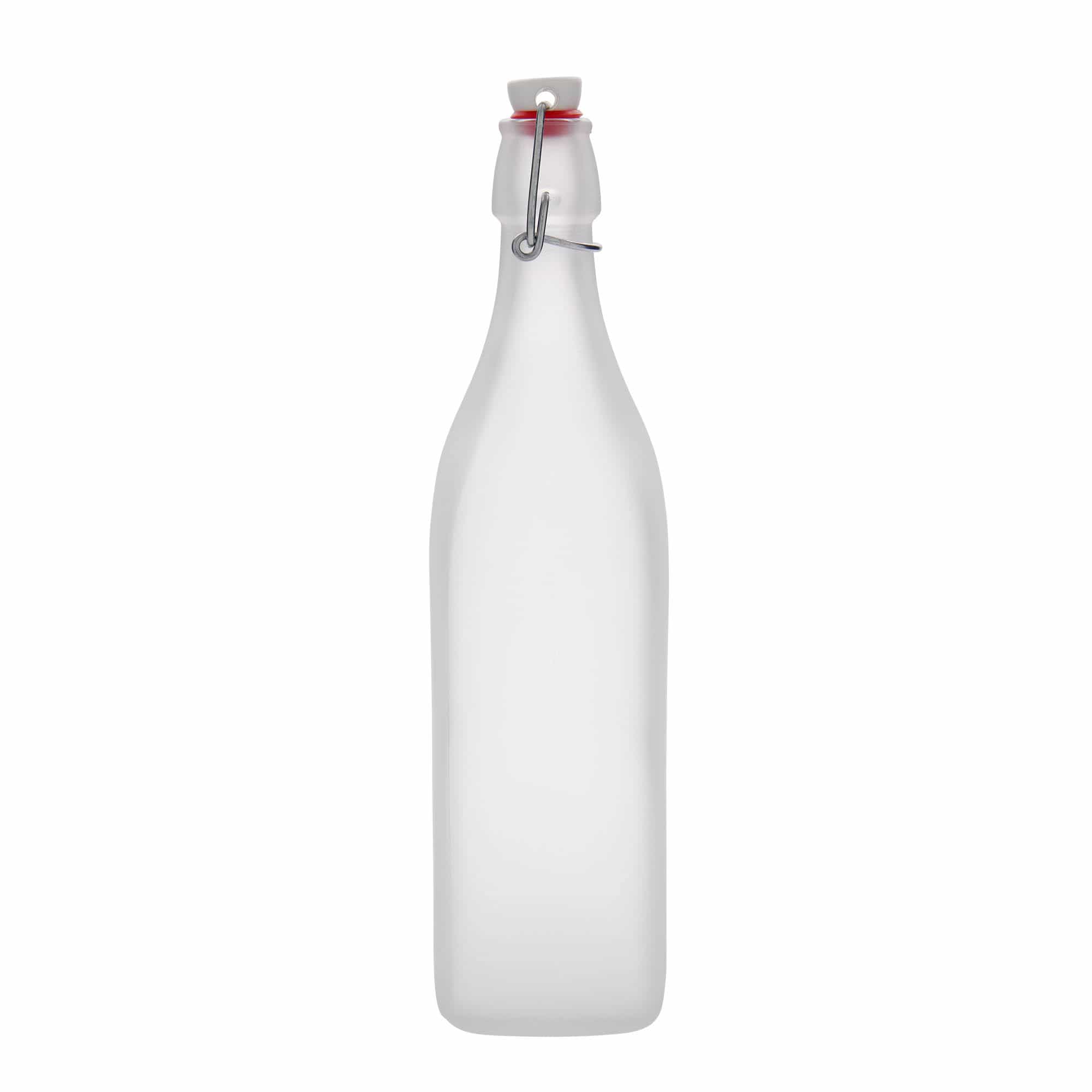 Staklena flaša 1.000 ml 'Swing, četvrtasta, bijela, otvor: Zatvarač sa žicom Staklena flaša 1.000 ml 'Swing, četvrtasta, bijela, otvor: Zatvarač sa žicom