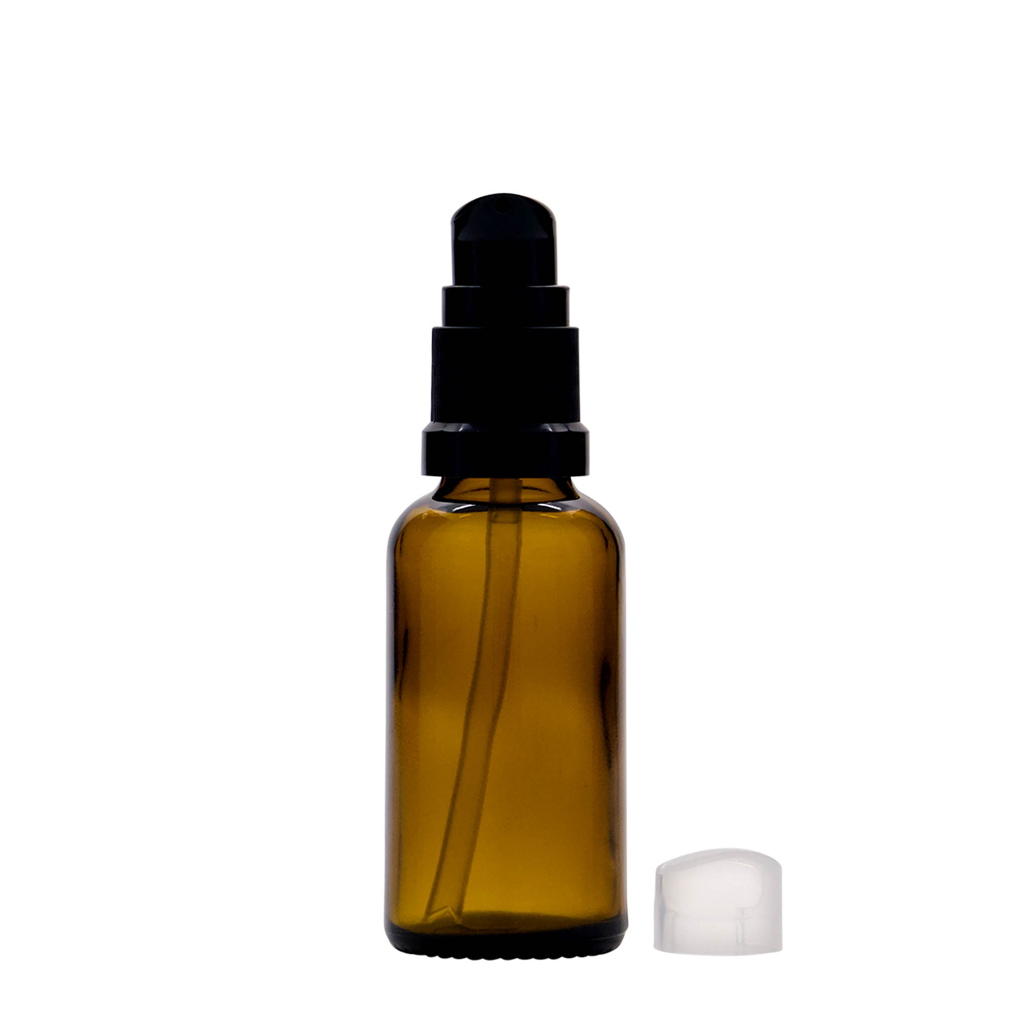 Medicinska flaša sa pumpicom za losion 30 ml, staklo, smeđa, otvor: DIN 18