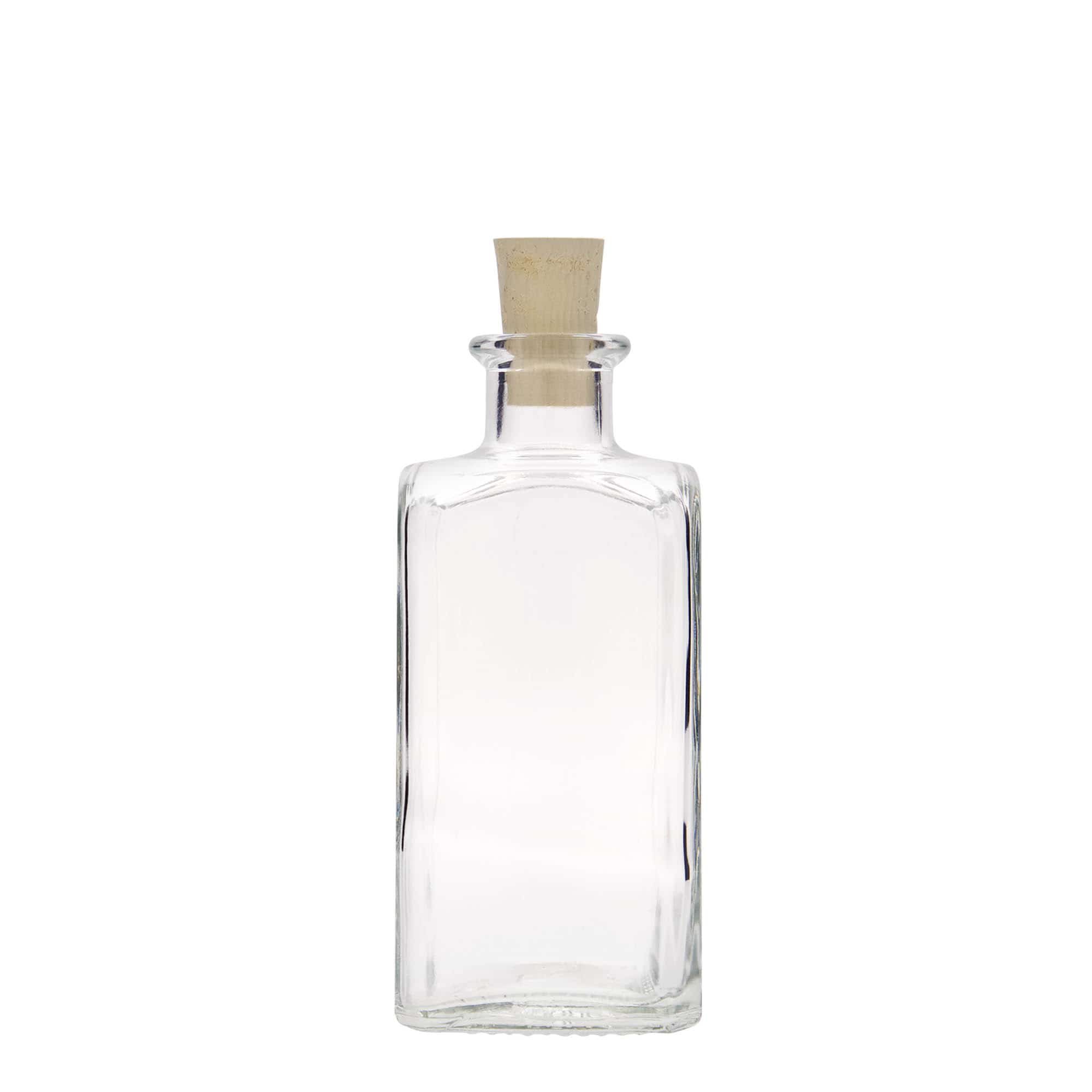 250 ml staklena boca Apotheker Carré, četvrtasta, grlo: čep