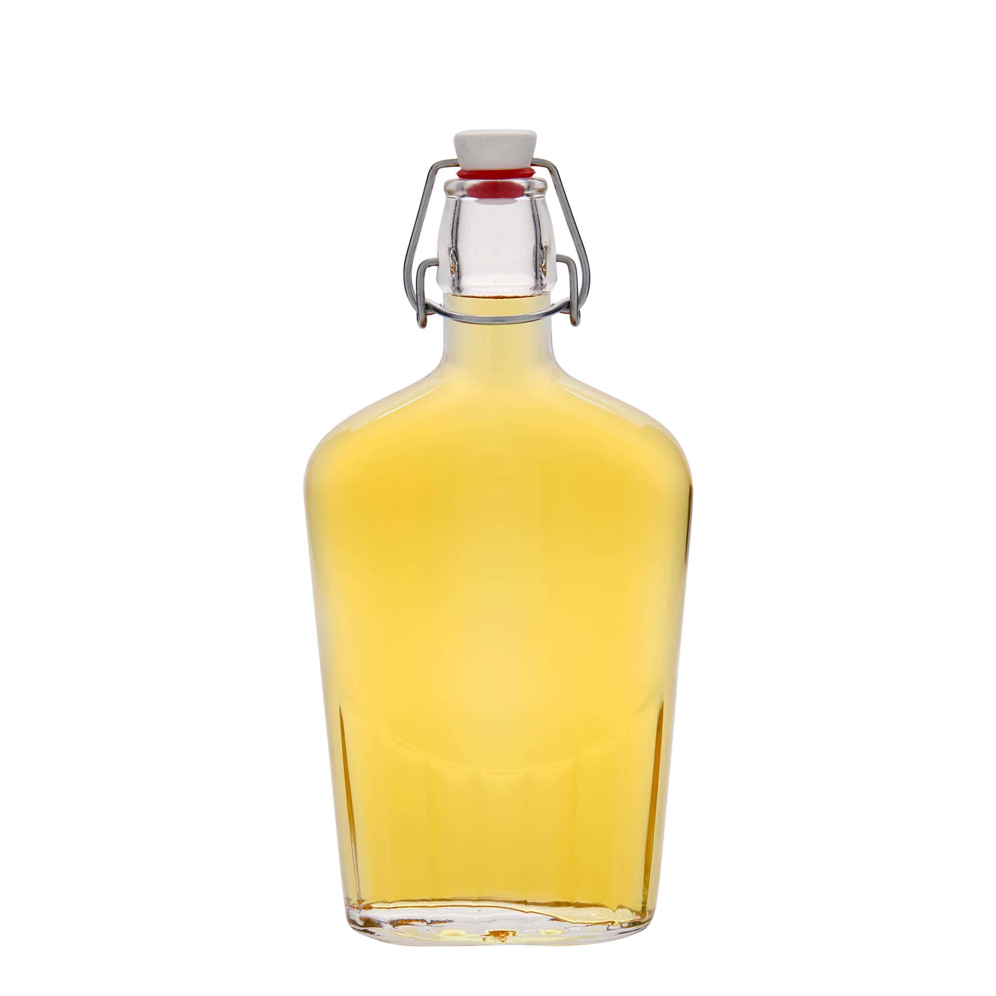 Staklena flaša 500 ml 'Fiaschetta', ovalna, otvor: Zatvarač sa žicom