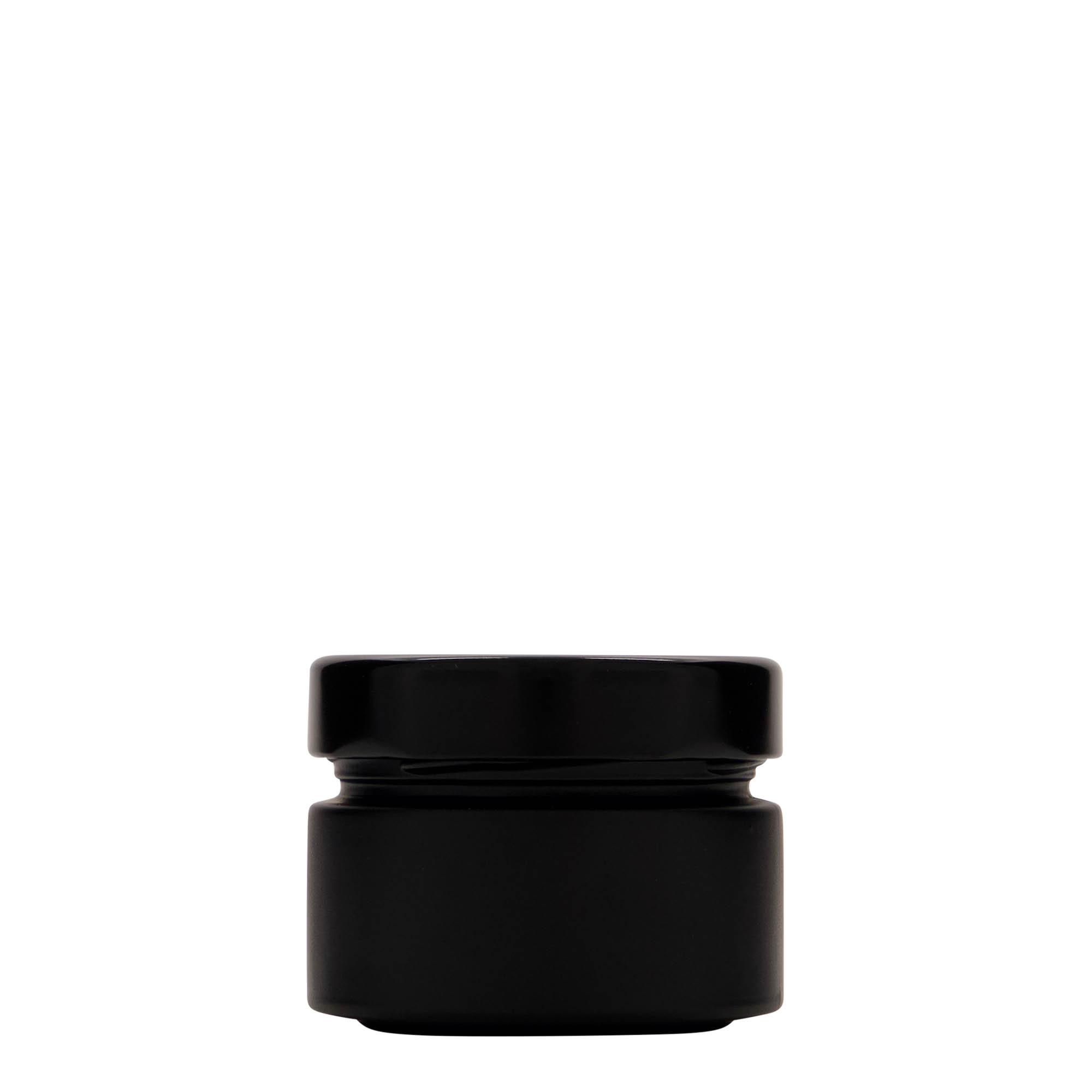 130 ml okrugla staklena boca 'Aurora', crna, otvor: Deep-Twist-Off (DTO 66)