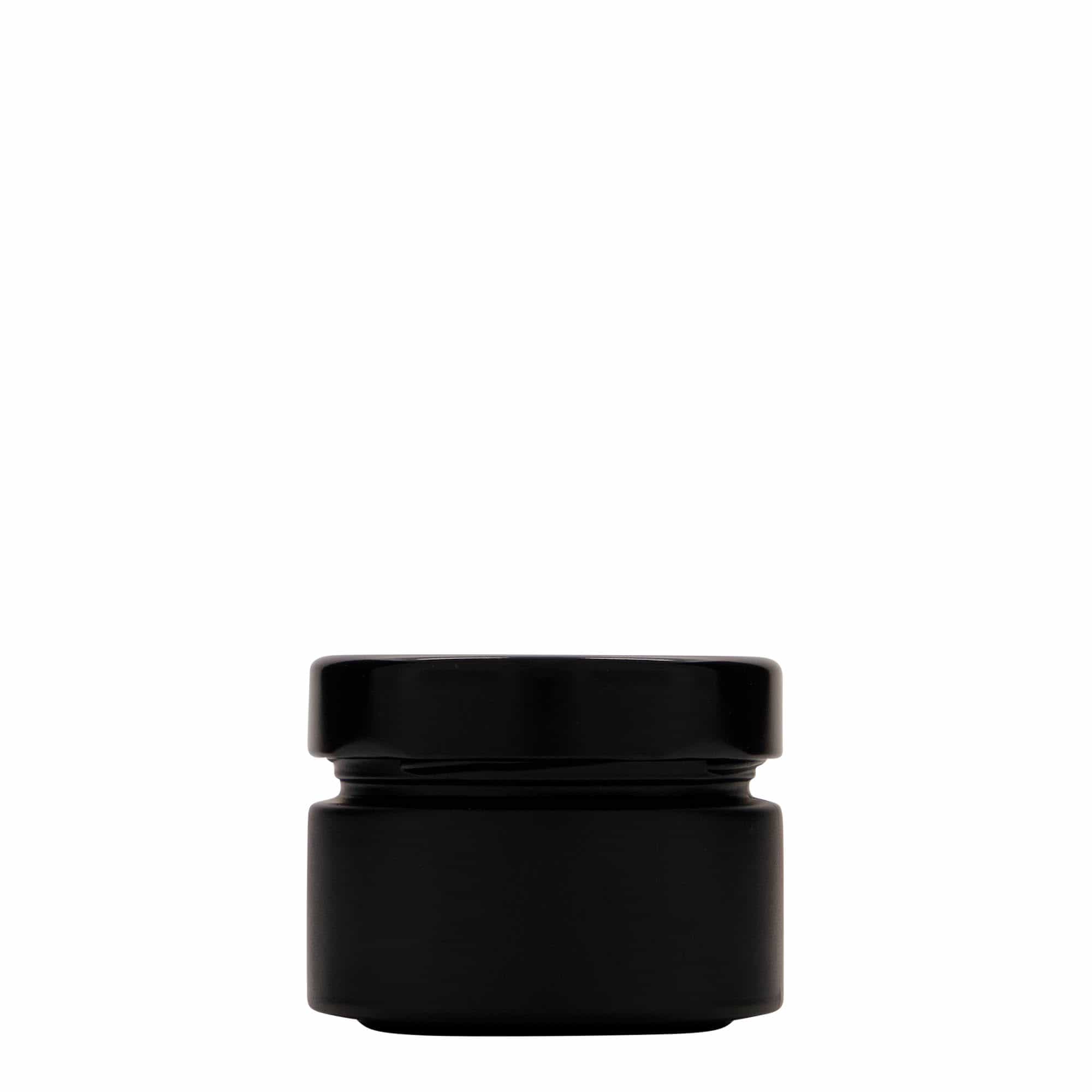 130 ml okrugla staklena boca „Aurora“, crna, otvor: Deep-Twist-Off (DTO 66)