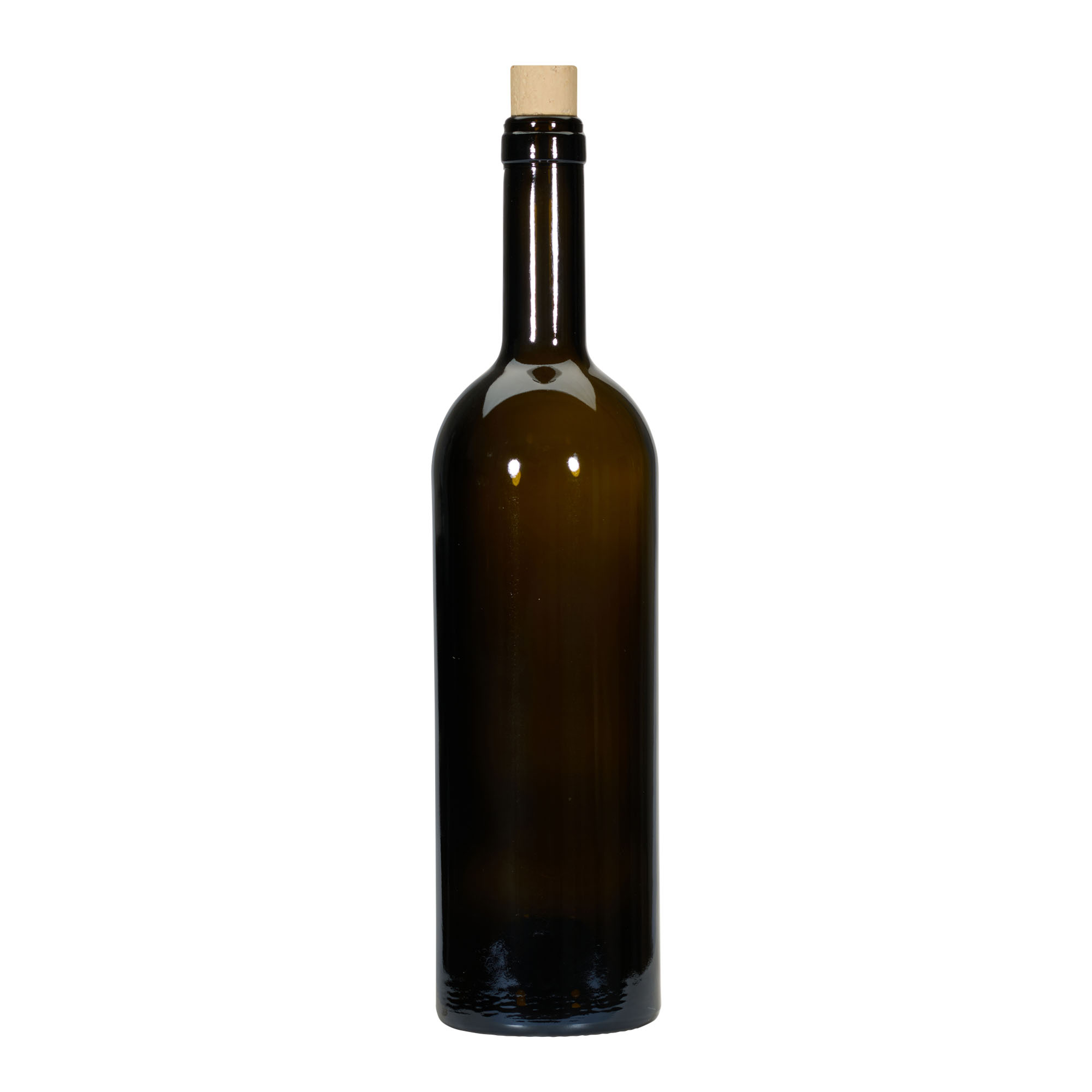 750 ml vinska boca 'Golia', antikno zelena, grlo: pluta