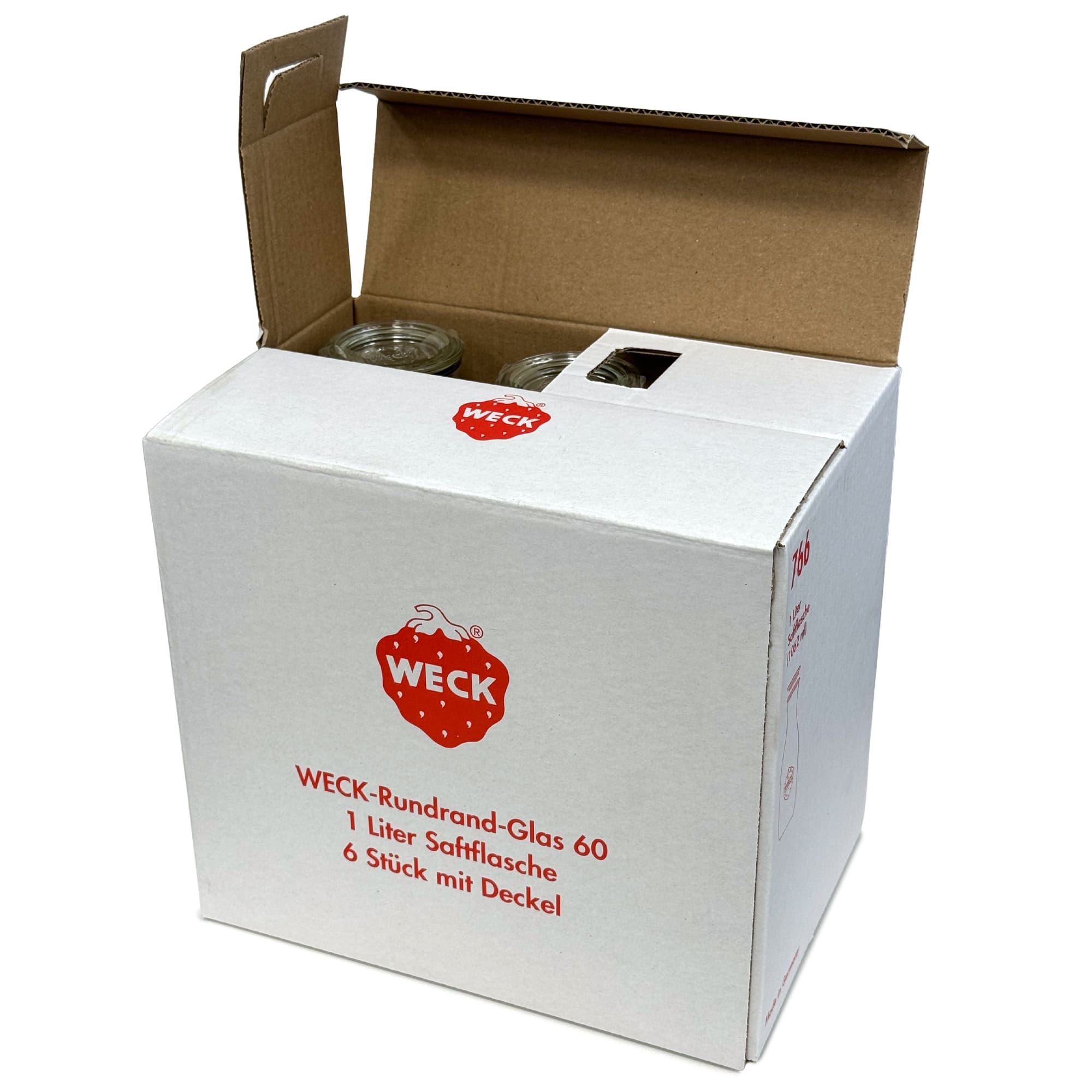 6x 1000 ml WECK flasa za sok sa staklenim poklopcem RR 60