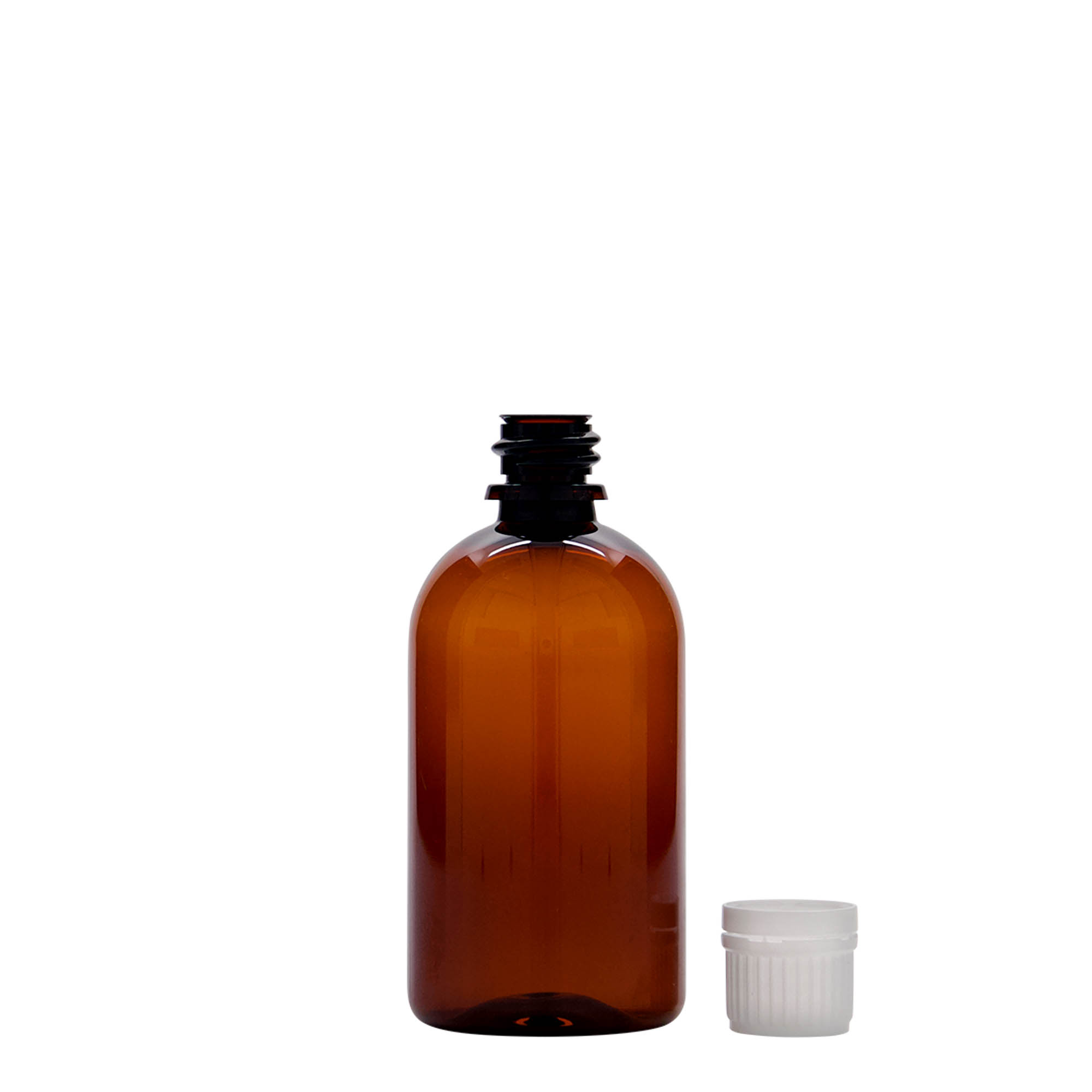 100 ml PET-medicinska boca 'Easy Living', smeđa, plastika, grlo: DIN 18