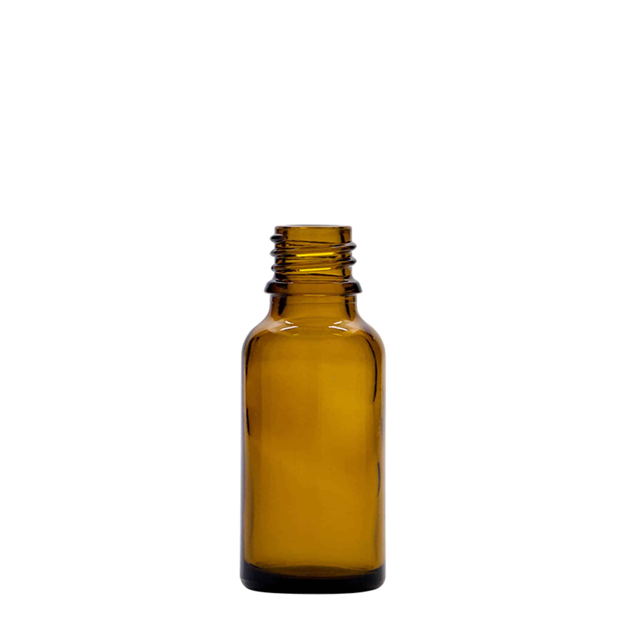 Medicinska flaša sa pipetom 20 ml, staklo, smeđa, otvor: DIN 18
