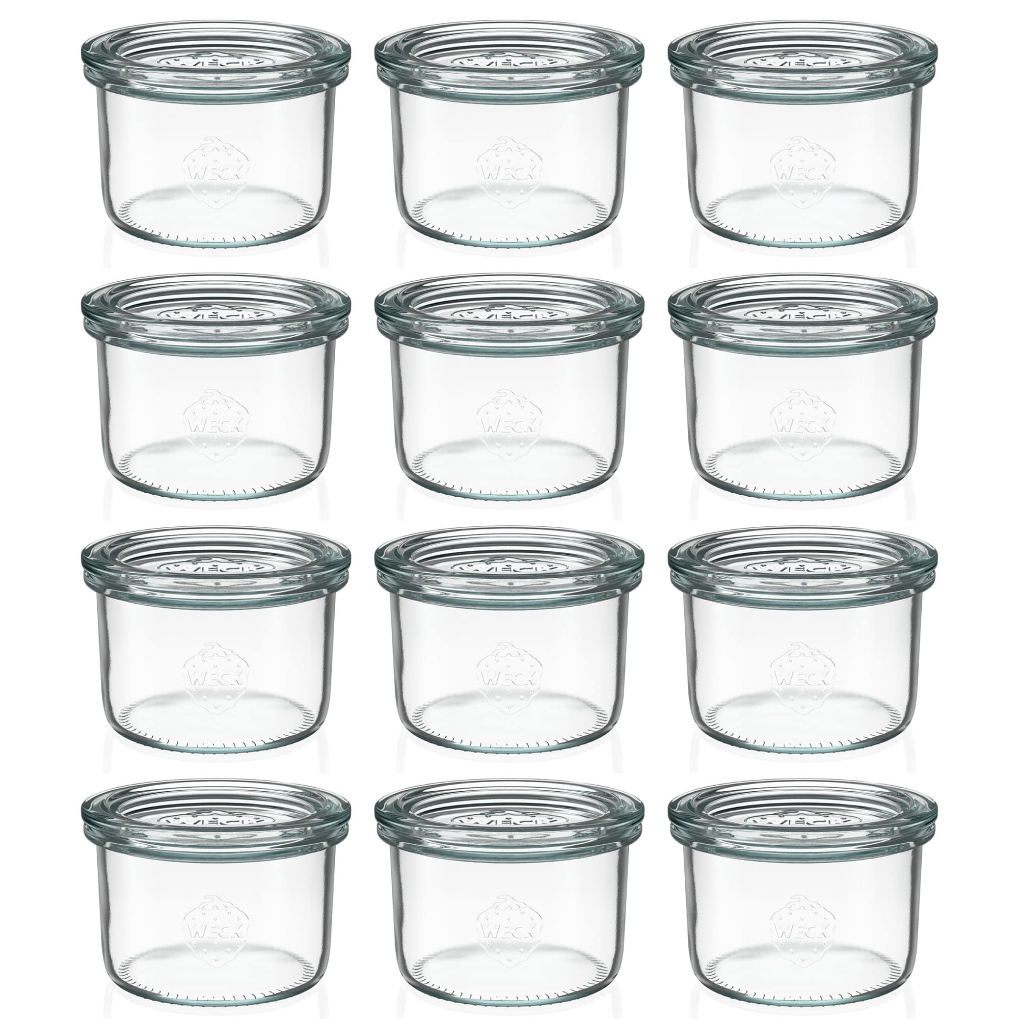 12x 200 ml WECK staklenka za preokretanje sa staklenim poklopcem RR 80