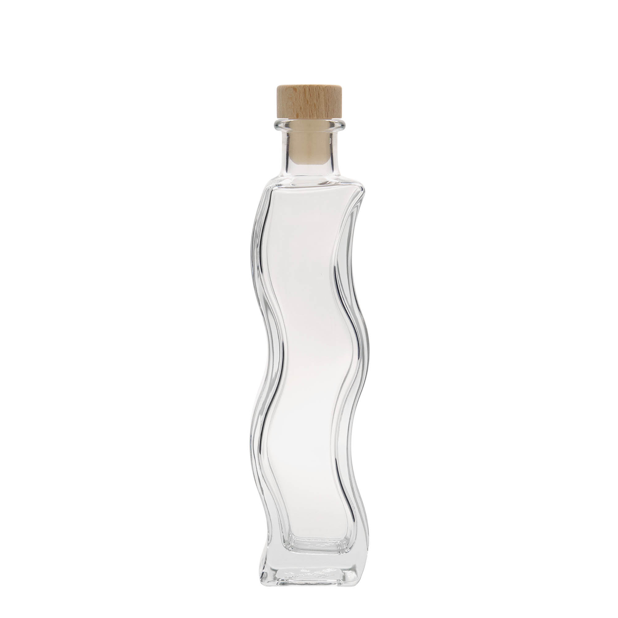 200 ml staklena boca 'Welle', kvadratna, otvor: čep 200 ml staklena boca 'Welle', kvadratna, otvor: čep
