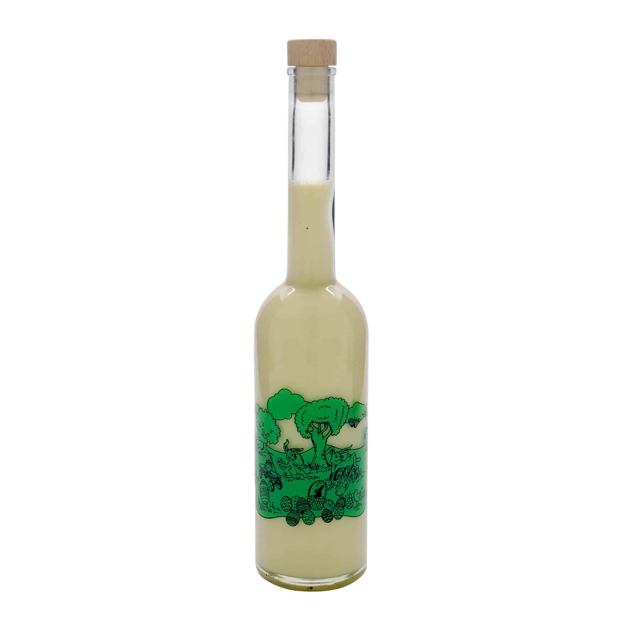 500 ml staklena boca 'Opera', motiv: Sretan Uskrs, grlo: plutа