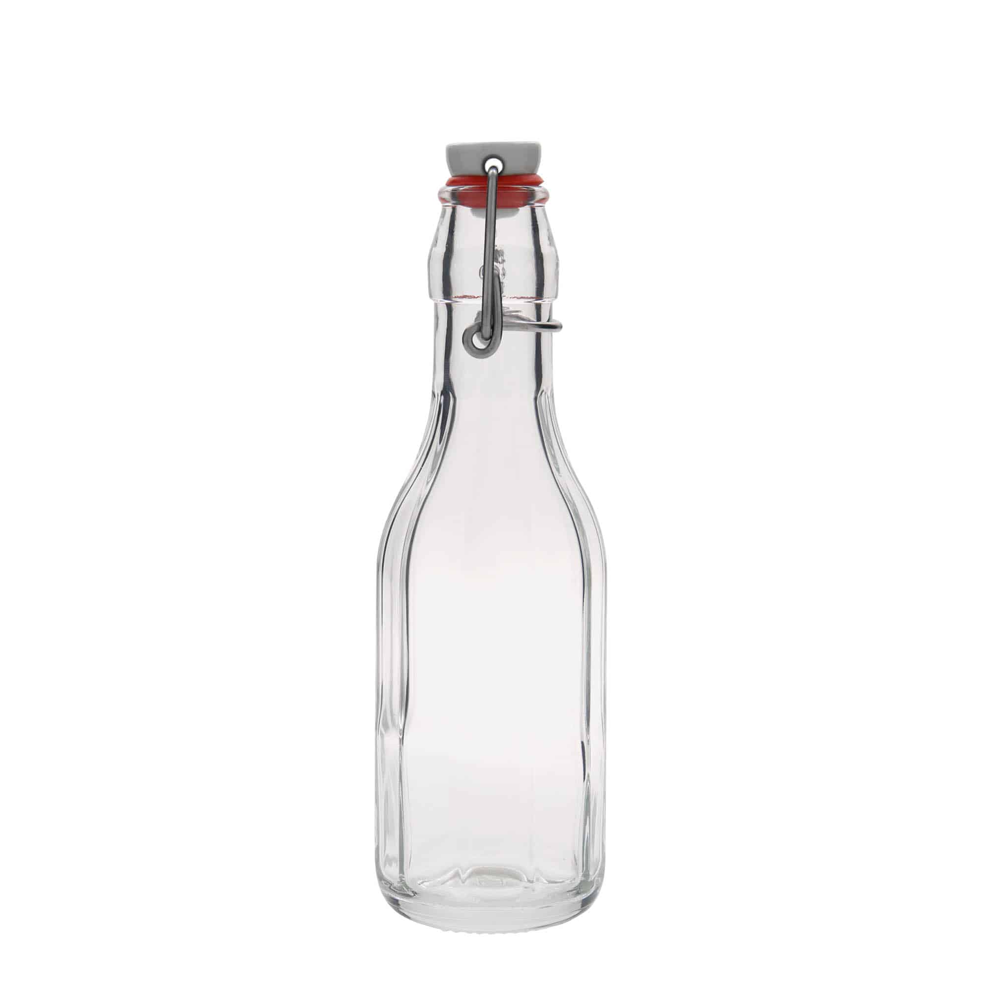 Staklena flaša 250 ml 'Bravo', desetougla, otvor: Zatvarač sa žicom