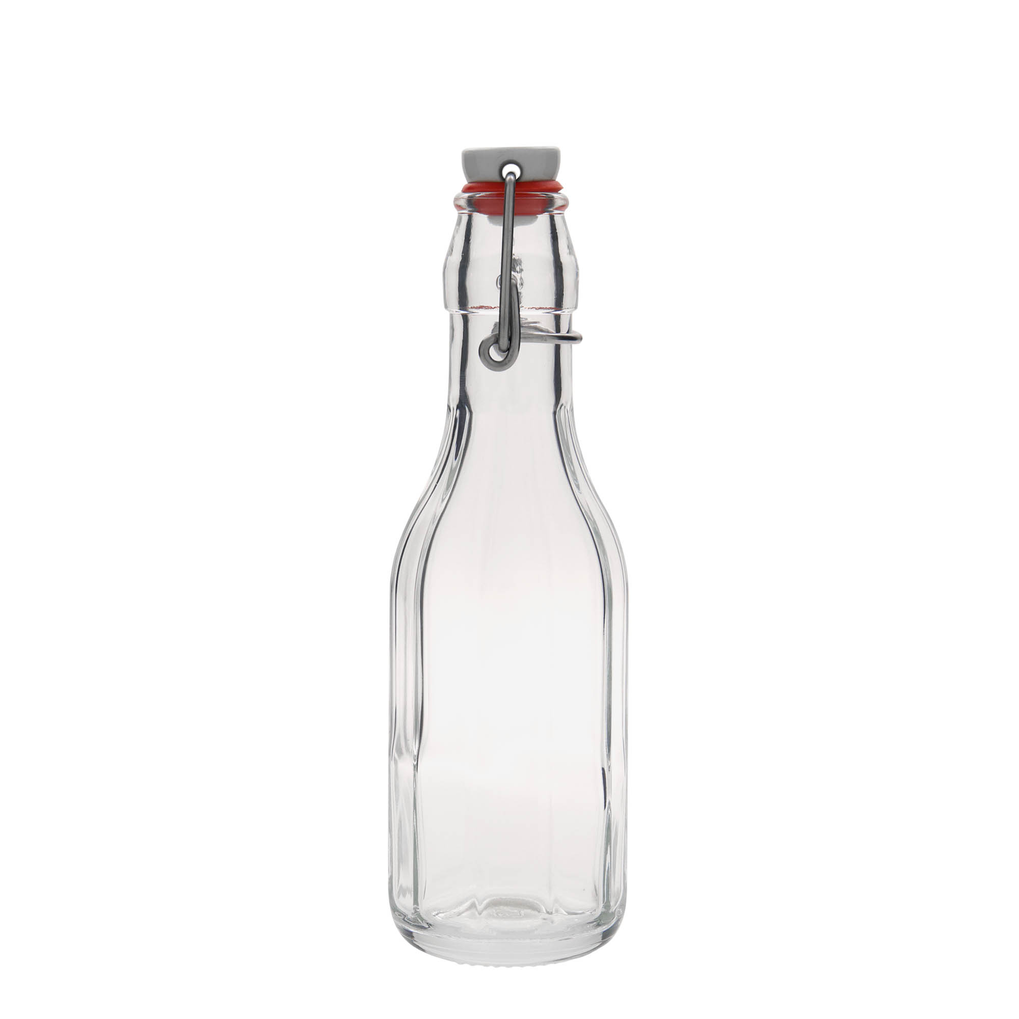 250 ml staklena boca 'Bravo', desetostrana, grlo: kopča za zatvaranje 250 ml staklena boca 'Bravo', desetostrana, grlo: kopča za zatvaranje