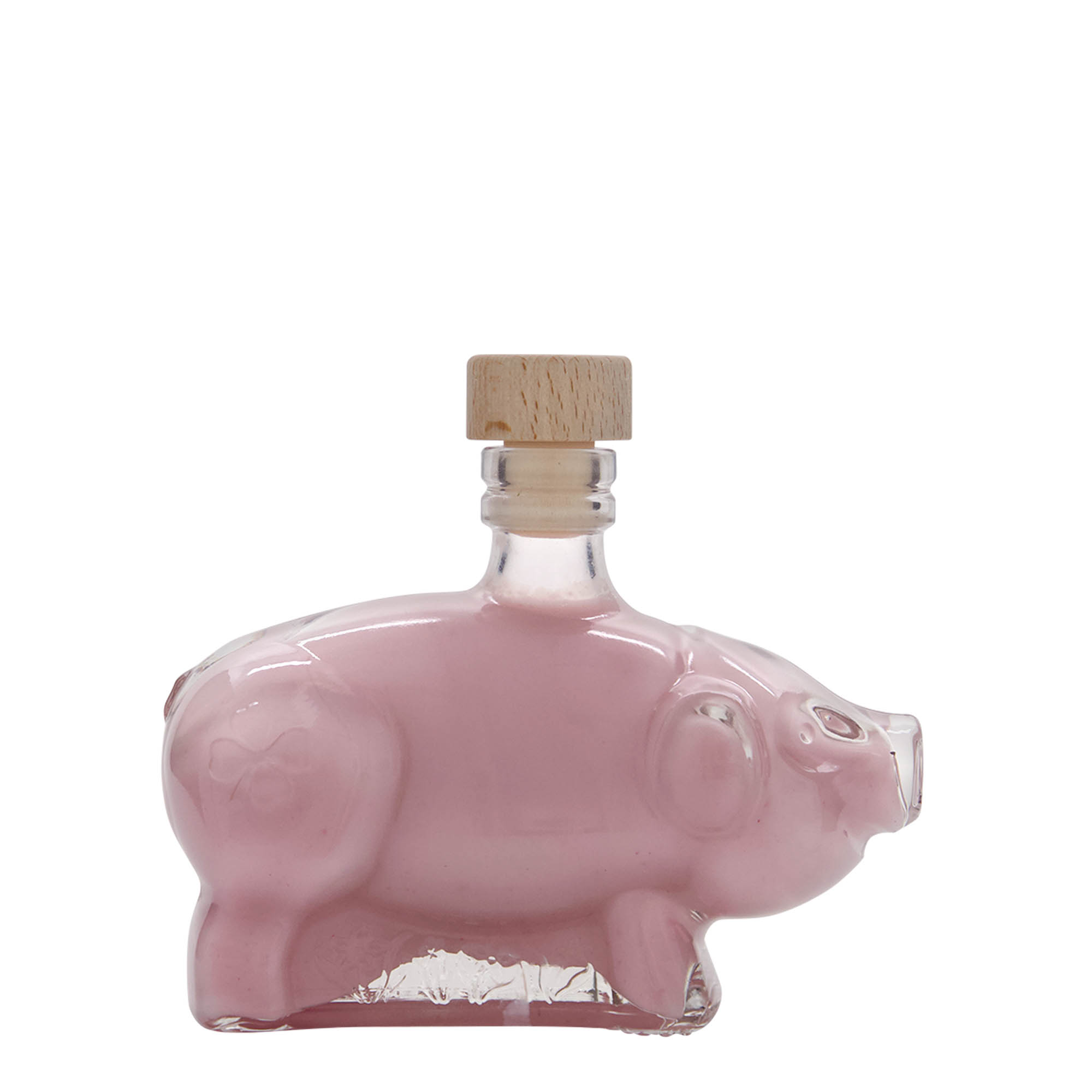 200 ml staklena boca „Srećna svinja“, otvor: čep